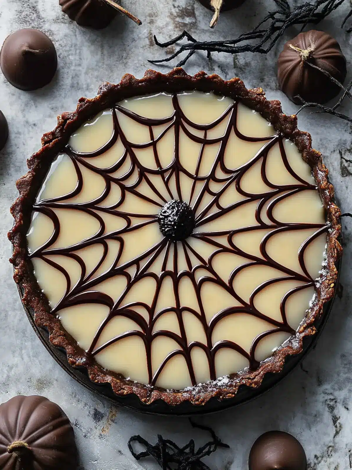 Halloween Spiderweb Chocolate Tart That's a Spooky Delight 2 Halloween Spiderweb Chocolate Tart