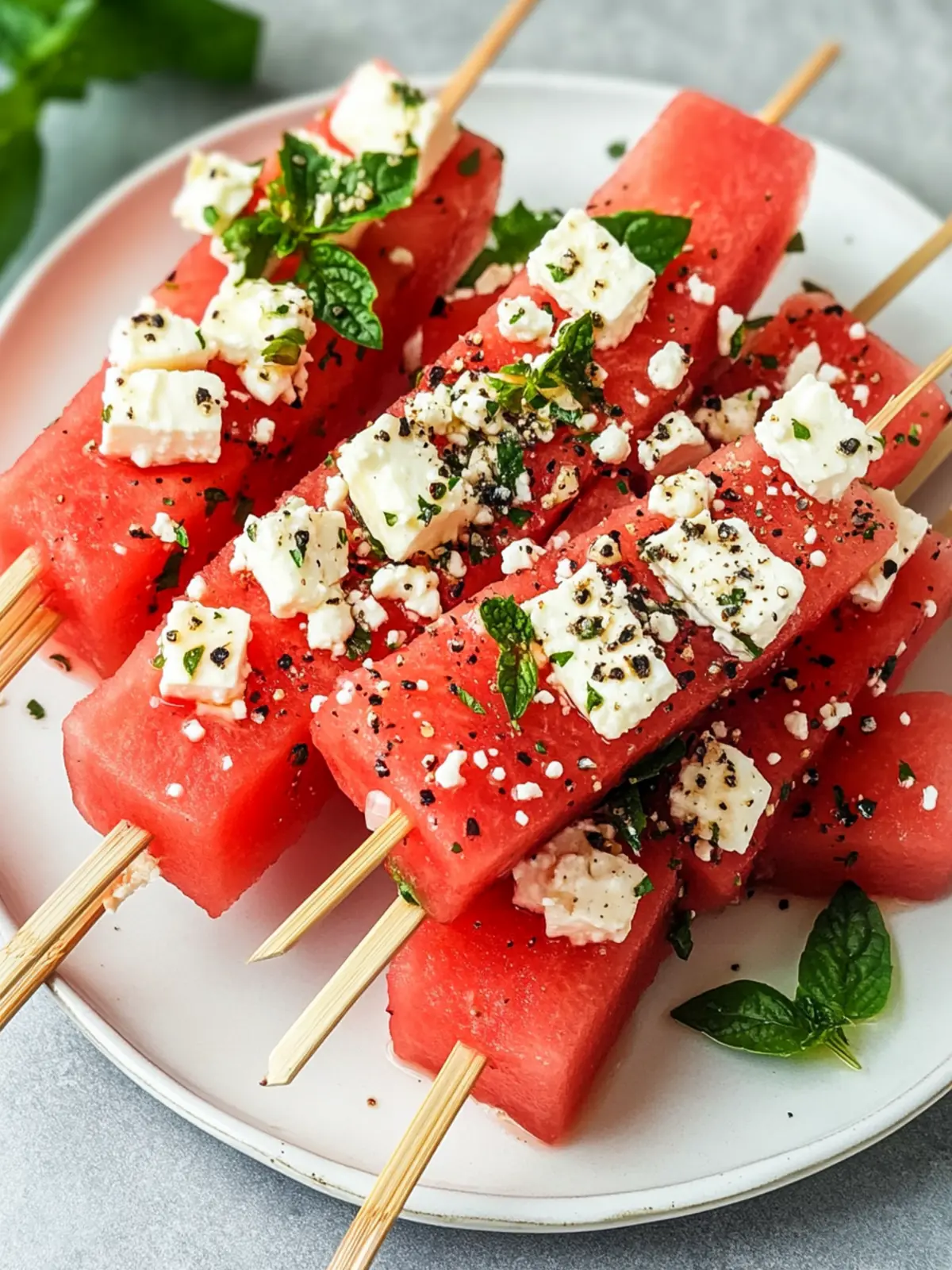 Delicious Watermelon Feta Skewers for a Refreshing Party Treat 4 Watermelon Feta Skewers