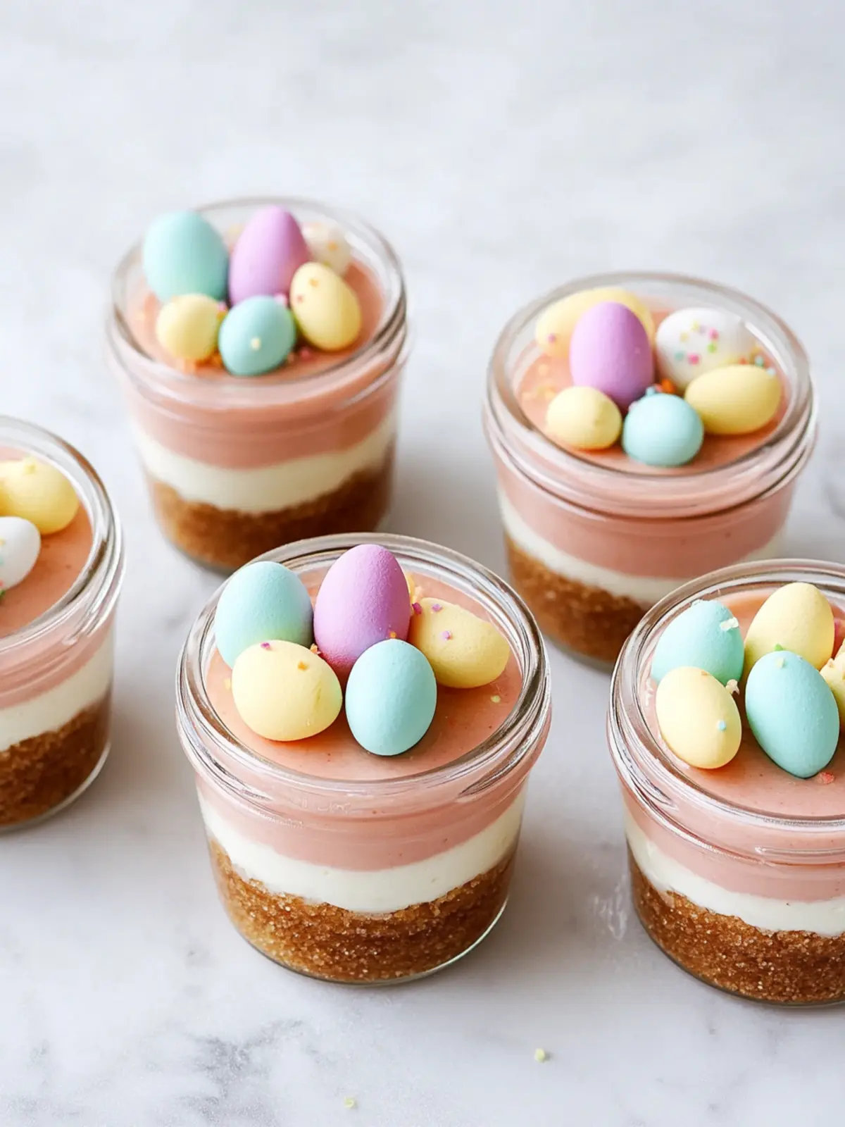 Mini Easter Cheesecake Jars Bursting with Flavor and Fun 4 Mini Easter Cheesecake Jars