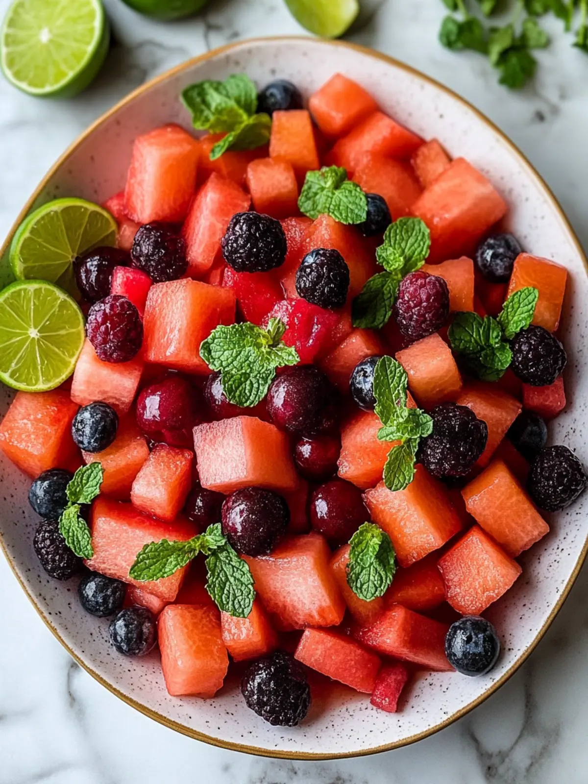 Keto Watermelon Fruit Salad with Zesty Lime Mint Magic 4 Easy Keto Watermelon Fruit Salad with Lime Mint Dressing