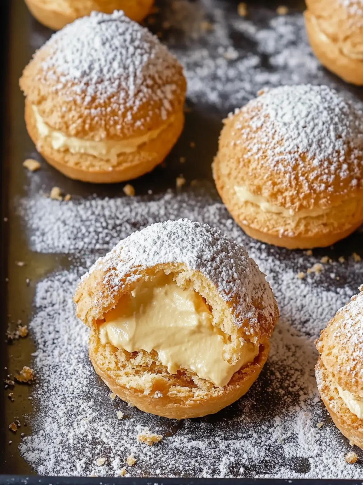 Choux au Craquelin: Irresistible Thai Tea Cream Puffs 2 Choux au Craquelin (Cream Puffs) with Thai Tea Diplomat Cream