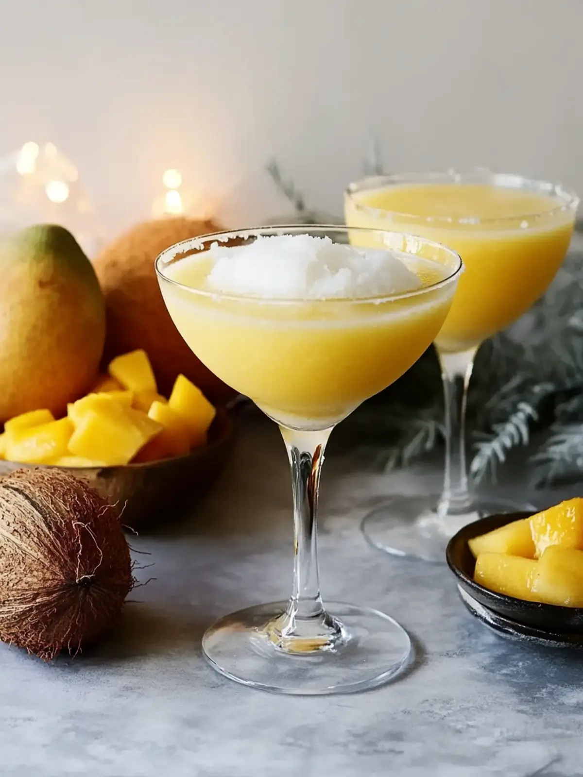 Delightful Coconut and Mango Daiquiris for Summer Sipping 3 Coconut and mango Daiquiris