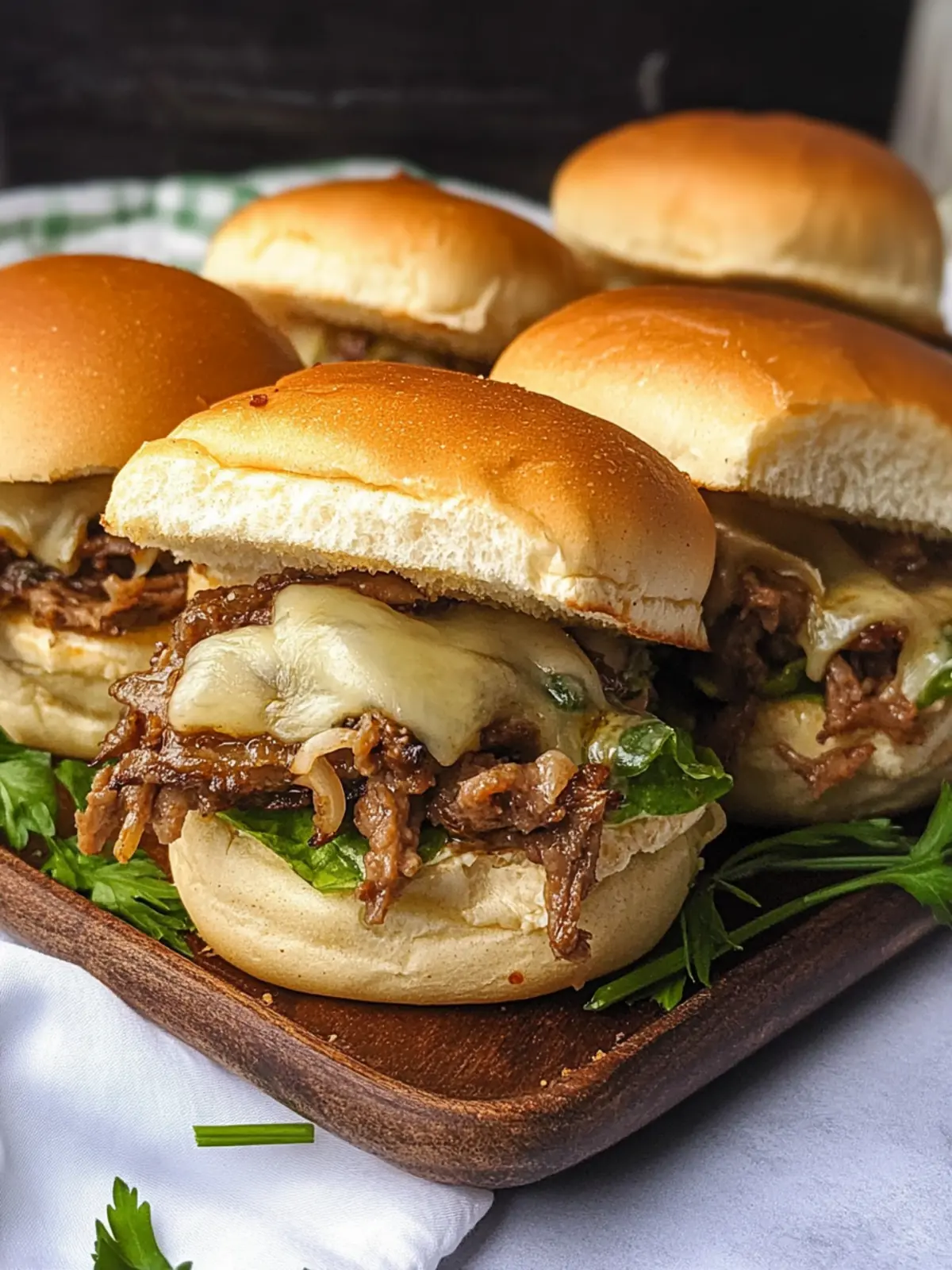 Cheesy Philly Cheesesteak Sliders for Effortless Game Day Fun 4 Cheesy Philly Cheesesteak Sliders