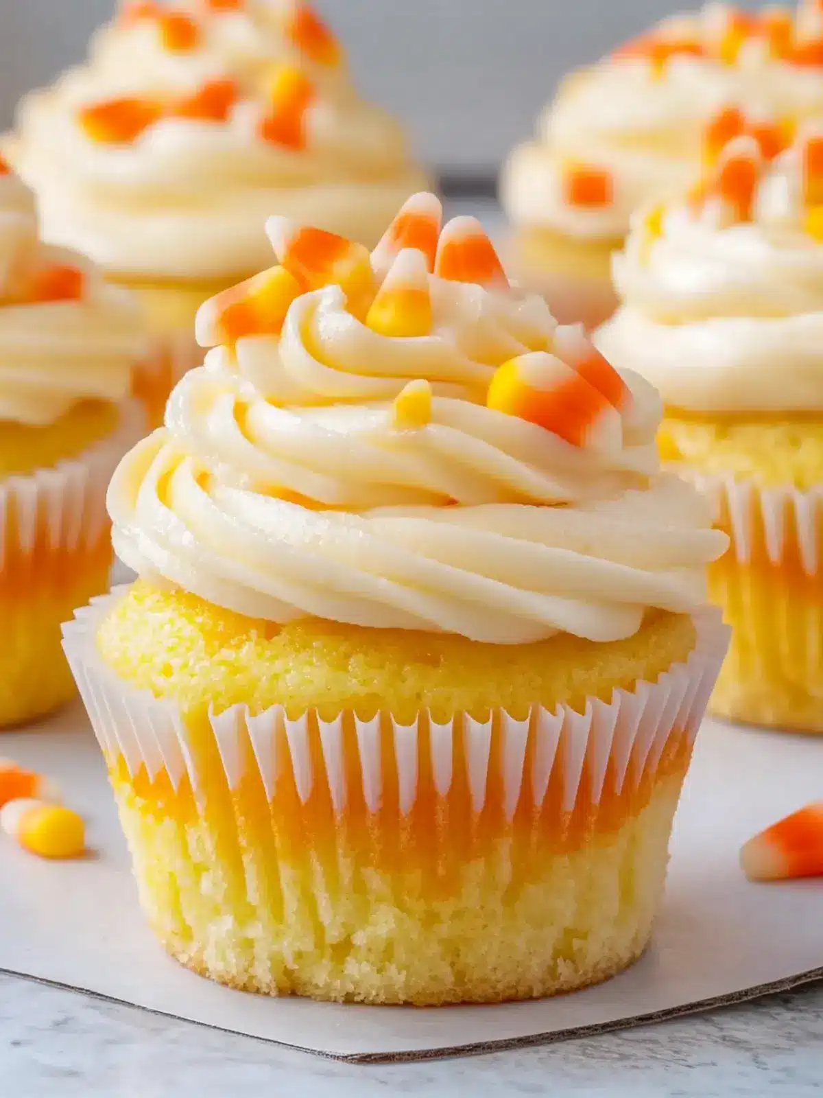 Candy Corn Cupcakes with Bright Buttercream Frosting Bliss 4 Candy Corn Cupcakes with Bright Buttercream Frosting