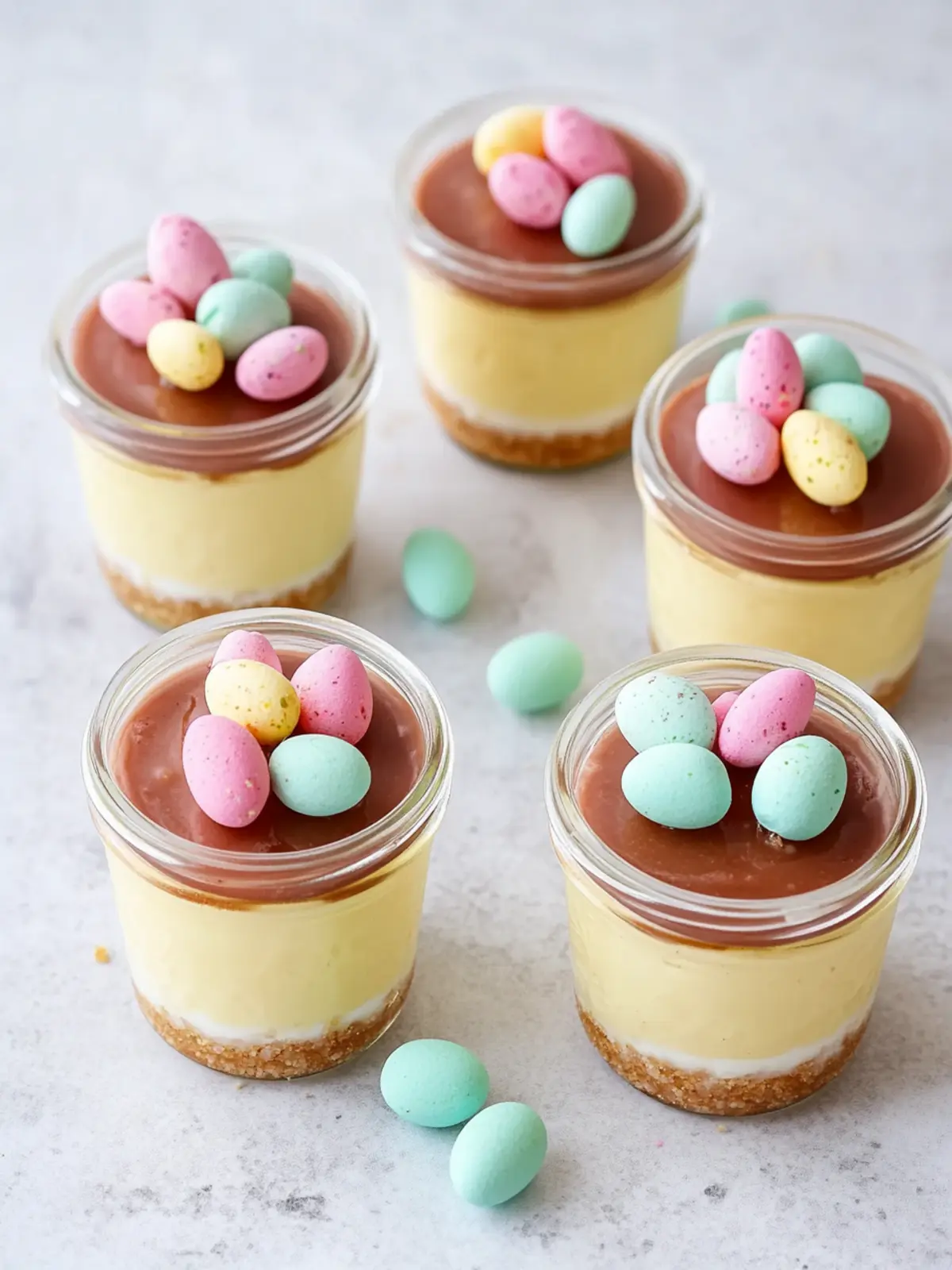 Mini Easter Cheesecake Jars Bursting with Flavor and Fun 2 Mini Easter Cheesecake Jars