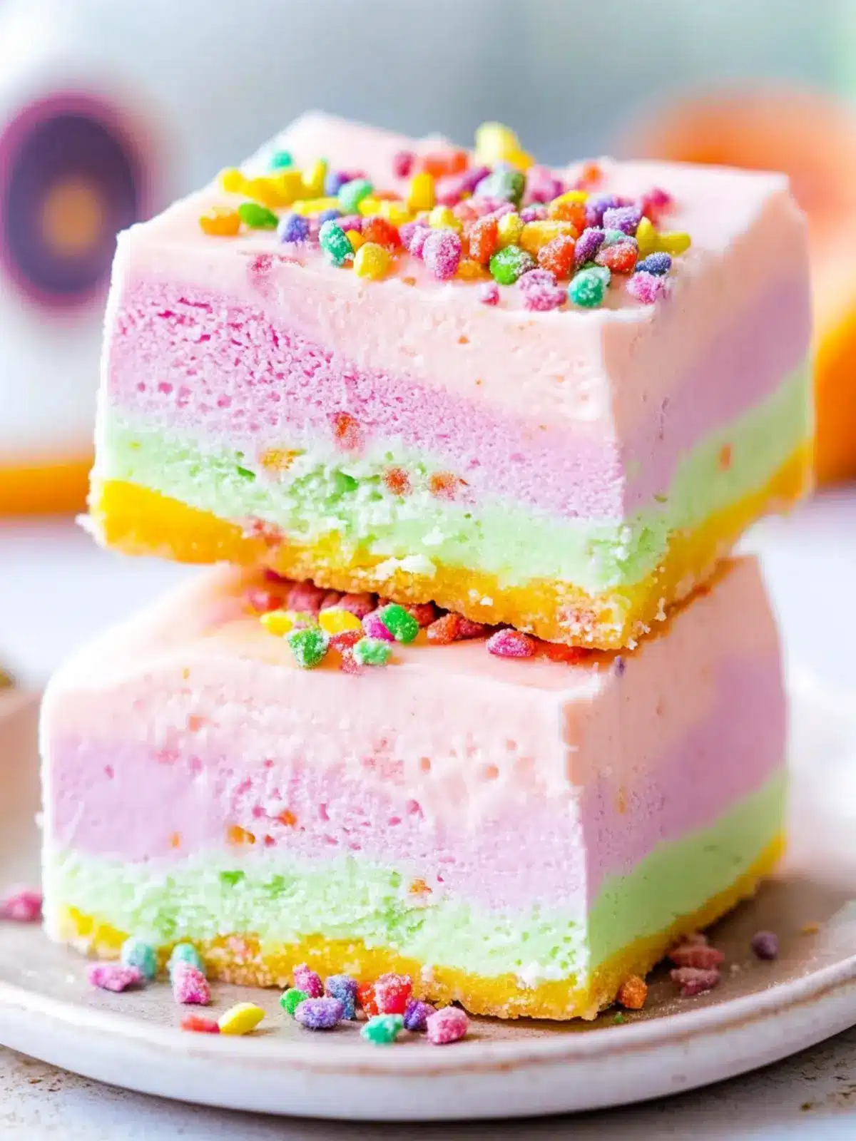 No-Bake Rainbow Sherbet Bars That Brighten Your Summer Days 3 No-Bake Rainbow Sherbet Bars
