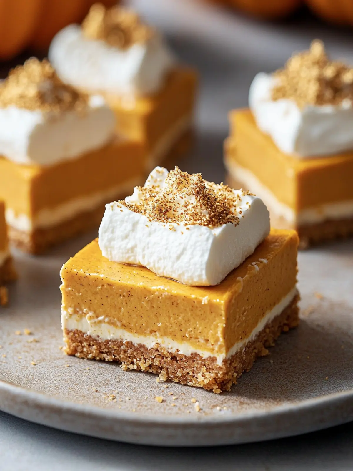 Irresistible No-Bake Pumpkin Cheesecake Bars for Fall Feasts 4 No-Bake Pumpkin Cheesecake Bars
