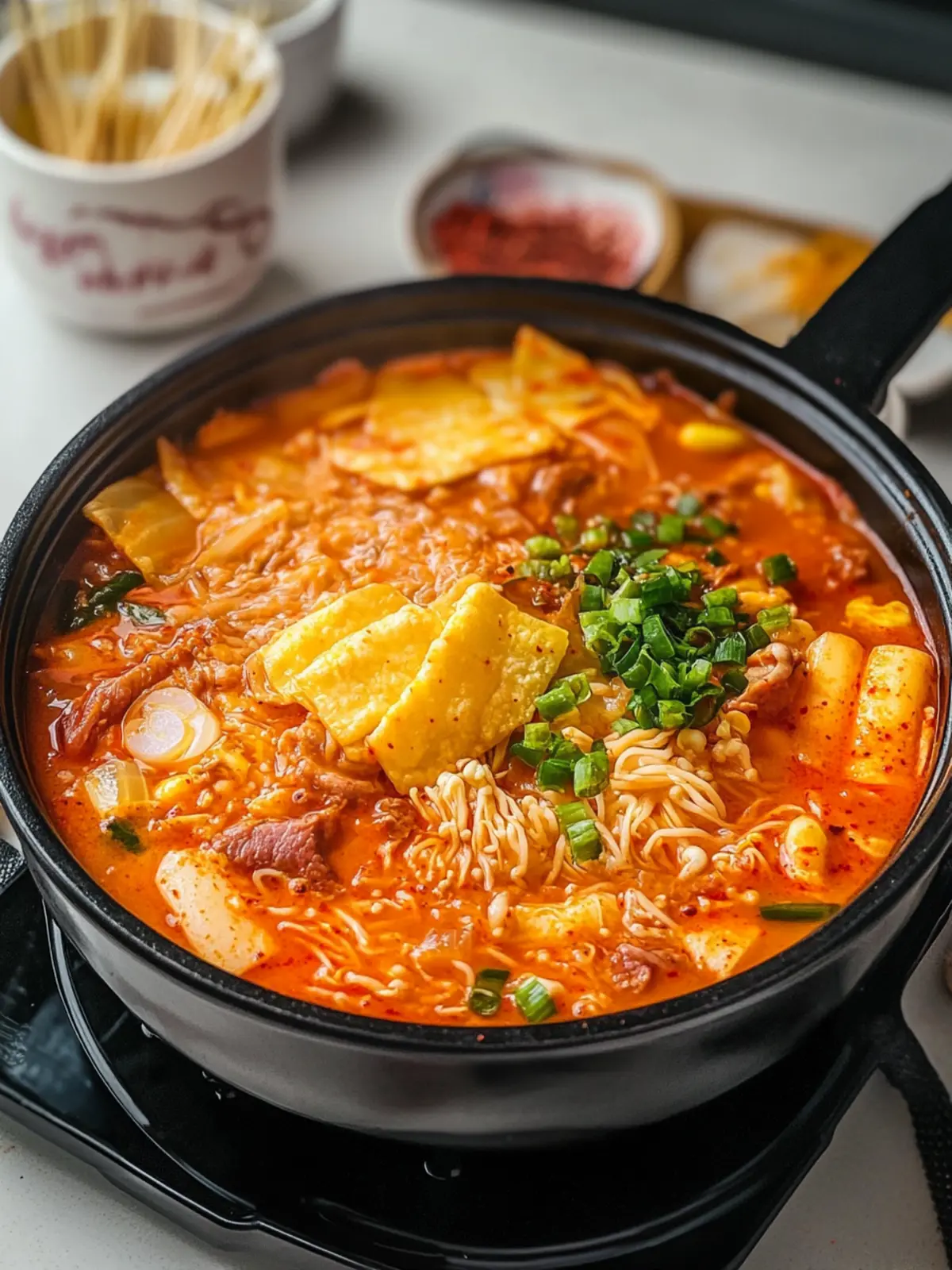 Hearty Budae Jjigae: Your New Favorite One-Pot Wonder 3 Budae Jjigae (One-Pot Korean Army Stew)