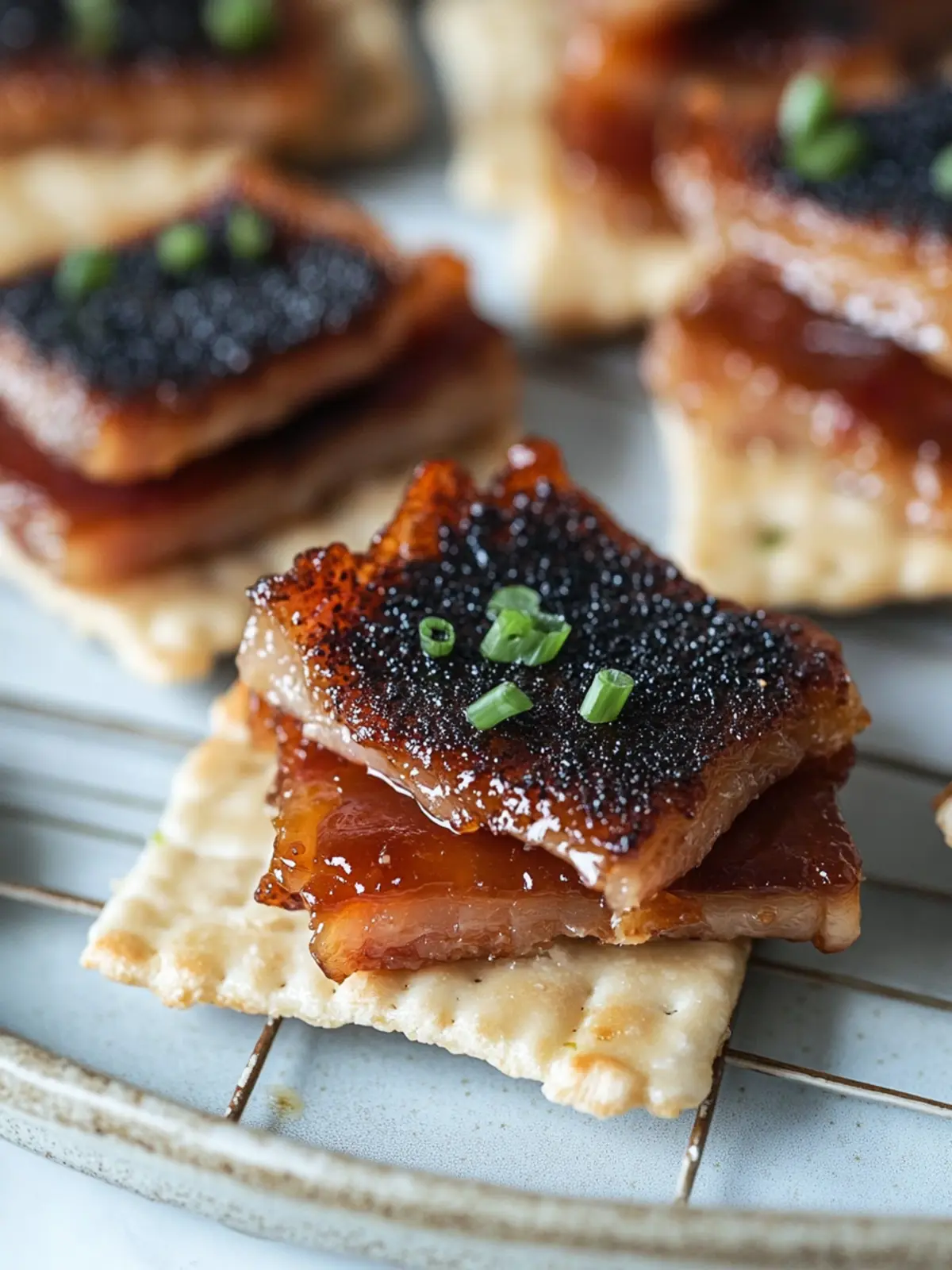 Caramelized Pork Belly Crackers: Gourmet Bites at Home 2 Caramelized Pork Belly Crackers
