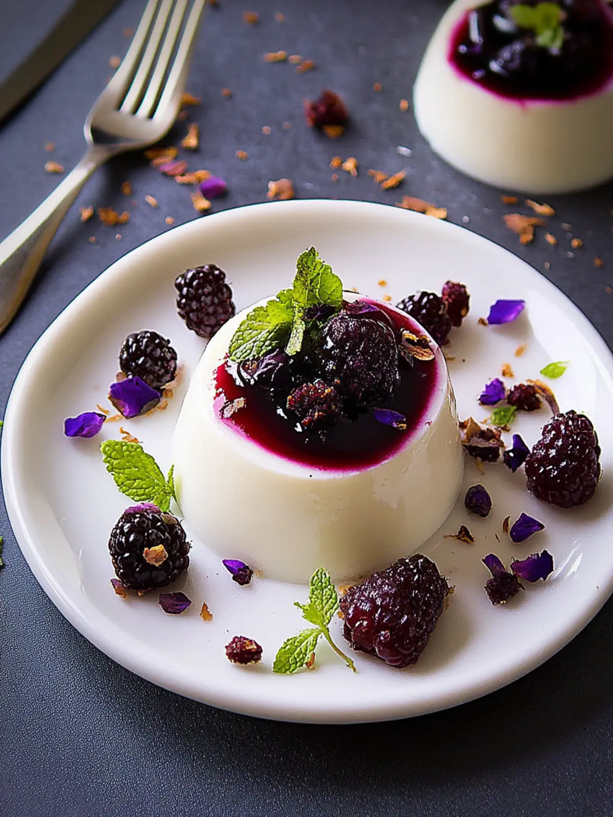 Luscious Coconut Panna Cotta with Berry Bliss Sauce 4 Coconut Panna Cotta