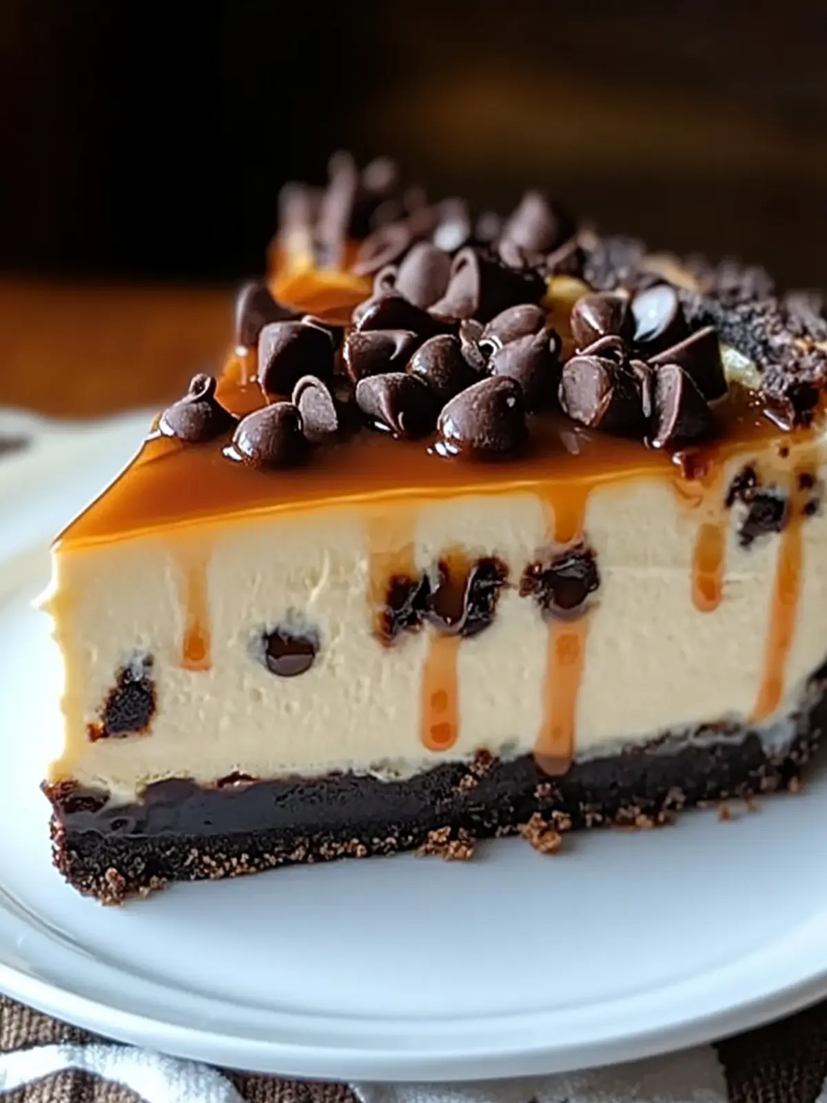 Decadent Salted Caramel Chocolate Chip Cheesecake Bliss 3 Salted Caramel Chocolate Chip Cheesecake