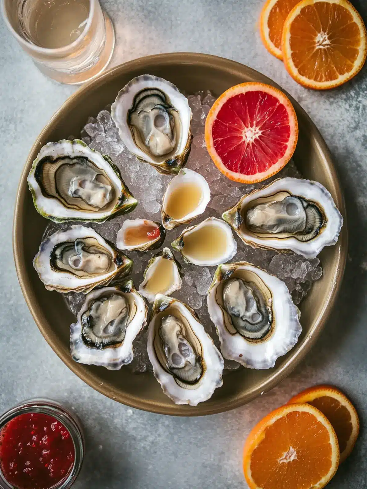 Fresh Oysters with Champagne Blood Orange Mignonette Magic 2 Fresh Oysters with Simple Champagne and Blood Orange Mignonette