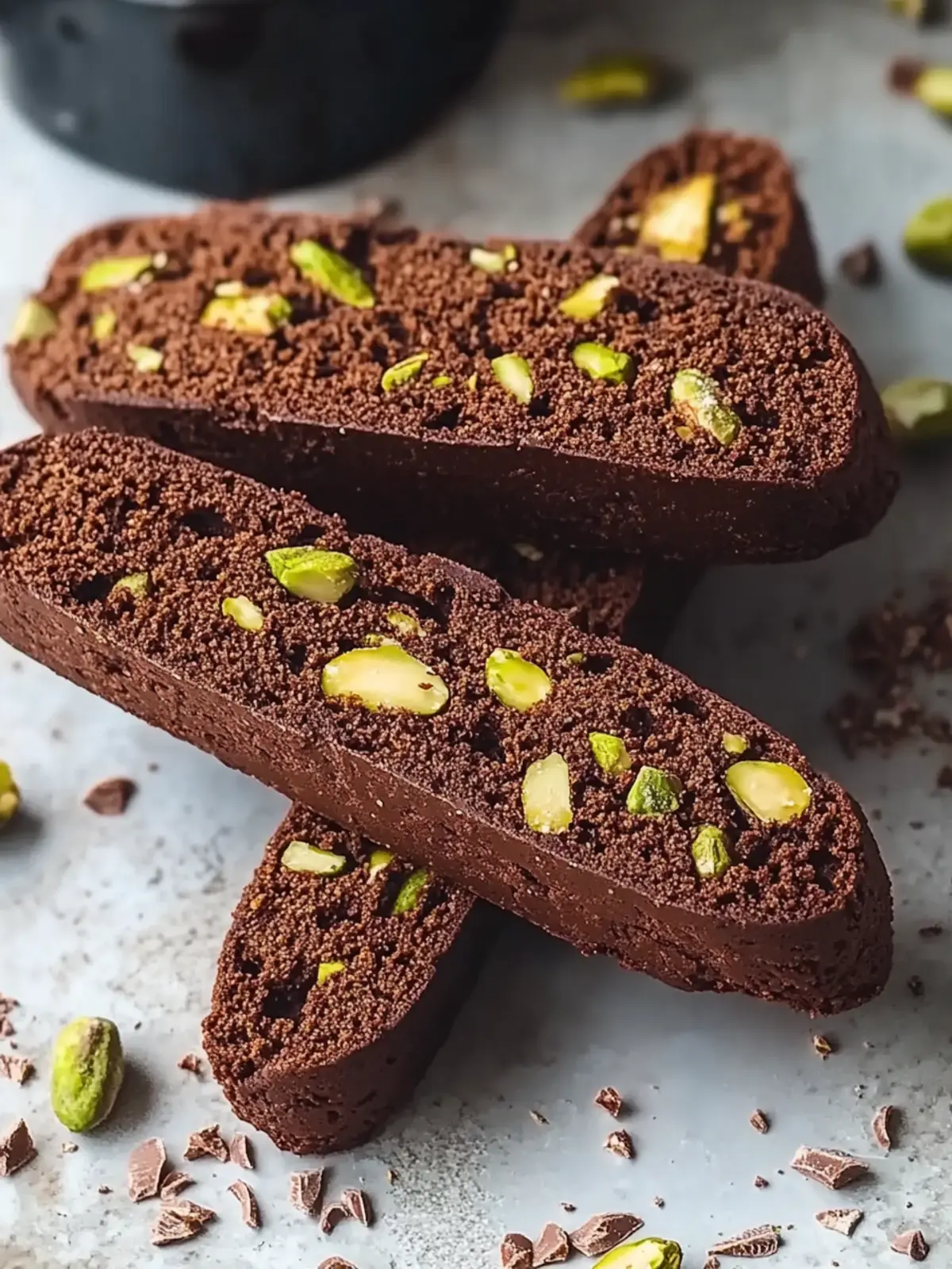 Chocolate Pistachio Biscotti: Deliciously Chewy & Irresistible 3 Chocolate Pistachio Biscotti