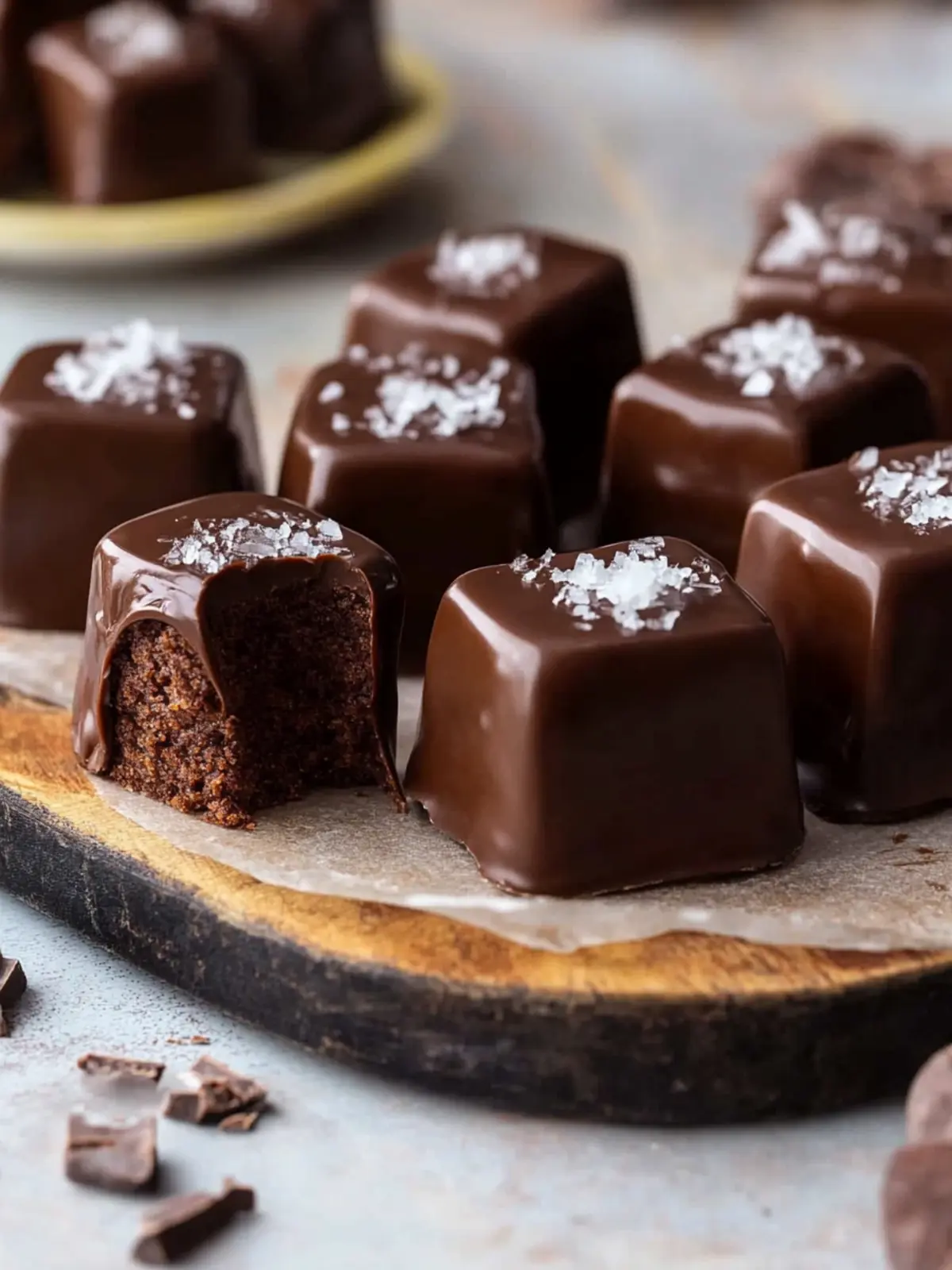 Decadent Chocolate Salted Caramel Fondant Fancies You ll Love 4 Chocolate Salted Caramel Fondant Fancies