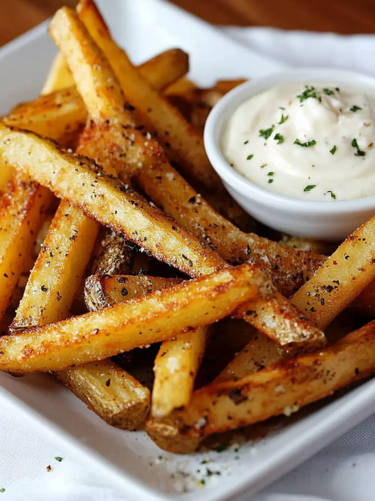 Baked Seasoned Fries with Skinny Garlic Aioli: Guilt-Free Delight 4 Baked Seasoned Fries with Skinny Garlic Aioli