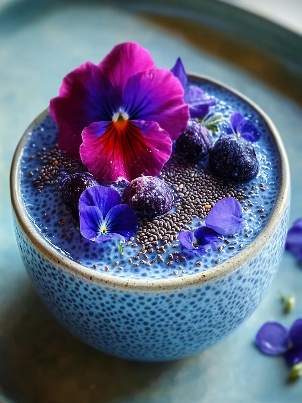 Wholesome Blue Chia Pudding with Butterfly Pea Flower Magic 3 Blue Chia Pudding with Butterfly Pea Flower