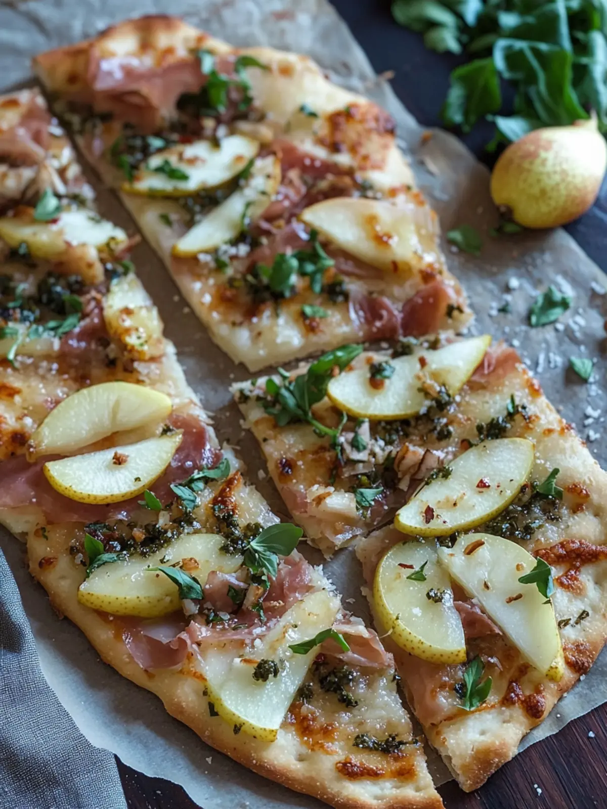 Prosciutto & Pear Flatbread: The Perfect Party Pleaser 2 Prosciutto & Pear Flatbread
