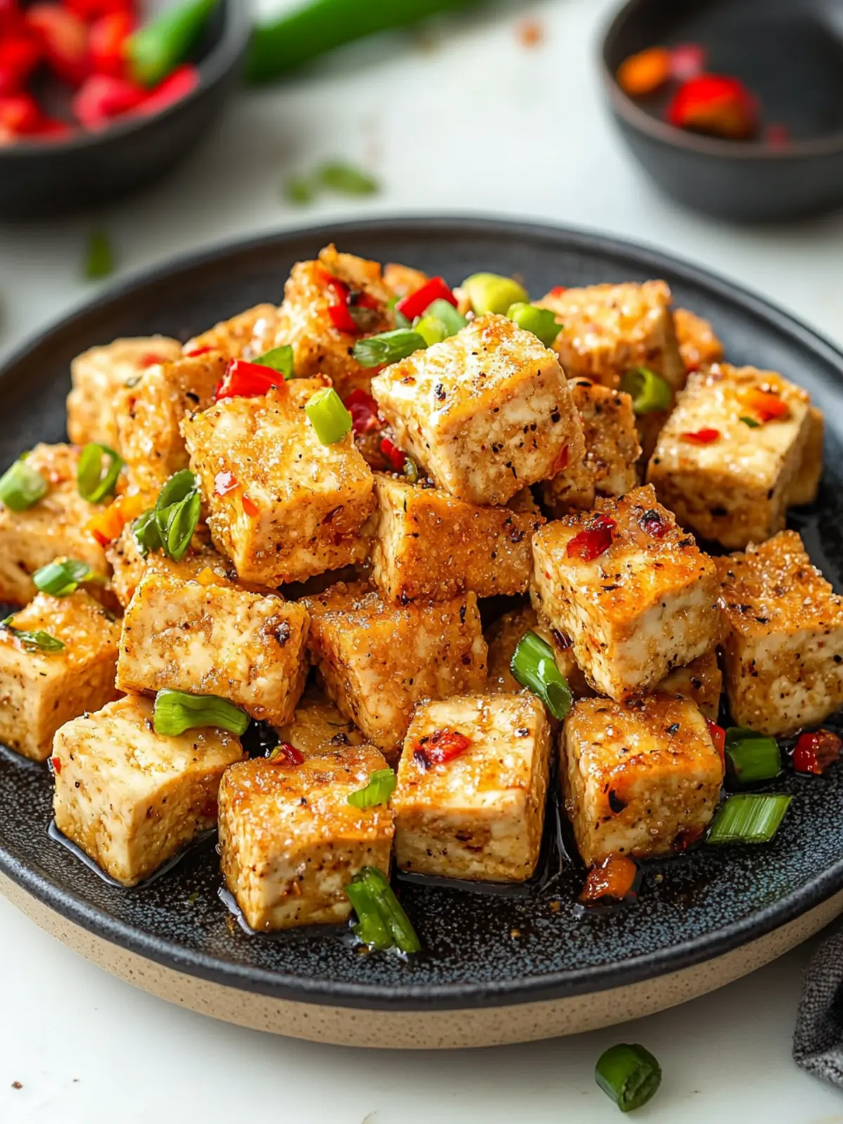 Air Fryer Salt and Pepper Tofu Recipe for Crispy Vegan Bliss 4 Air Fryer Salt and Pepper Tofu Recipe (Video)
