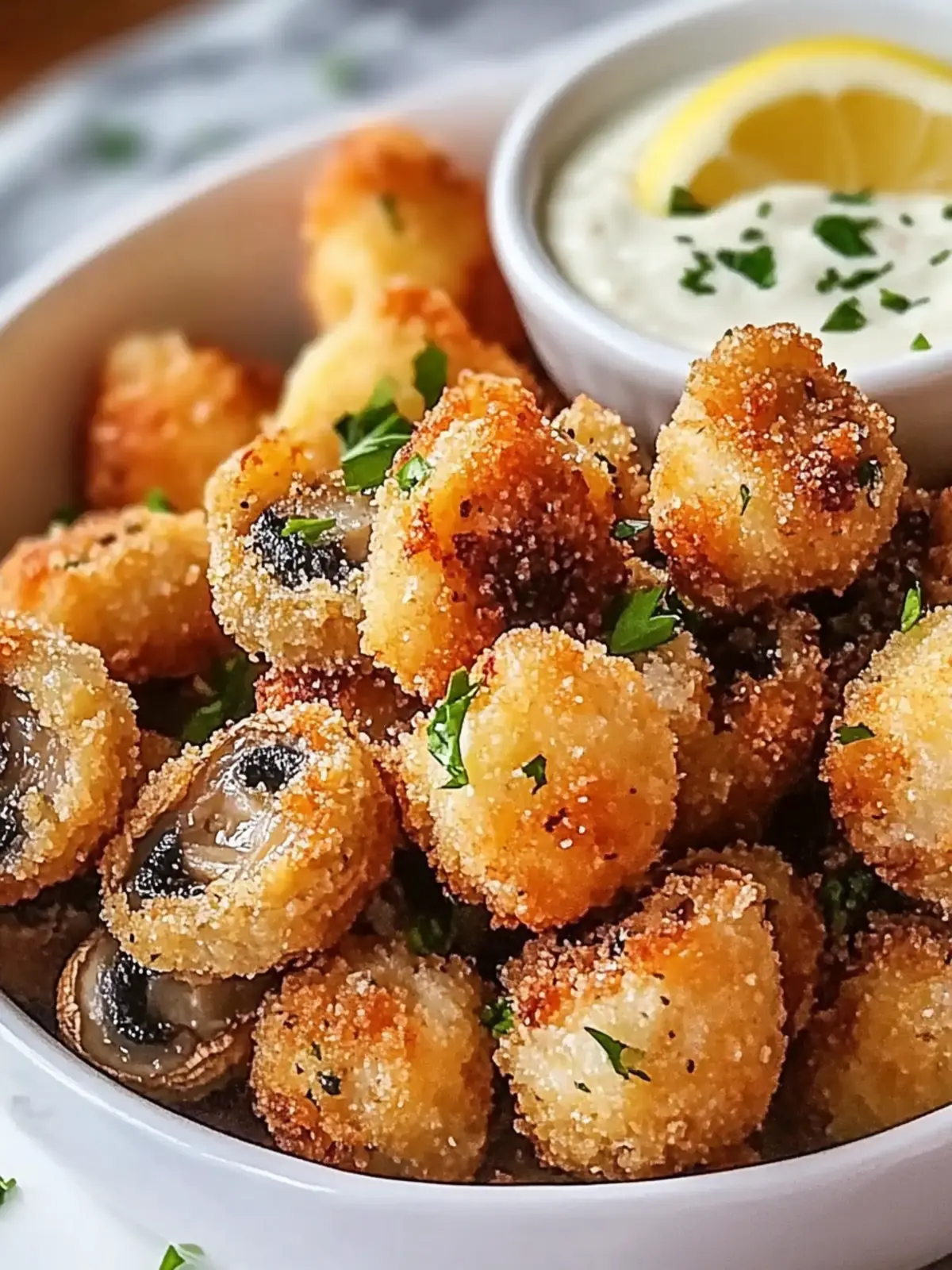 Crispy Ranch-Breaded Mushrooms: Irresistibly Crunchy Snack! 3 Crispy Ranch-Breaded Mushrooms