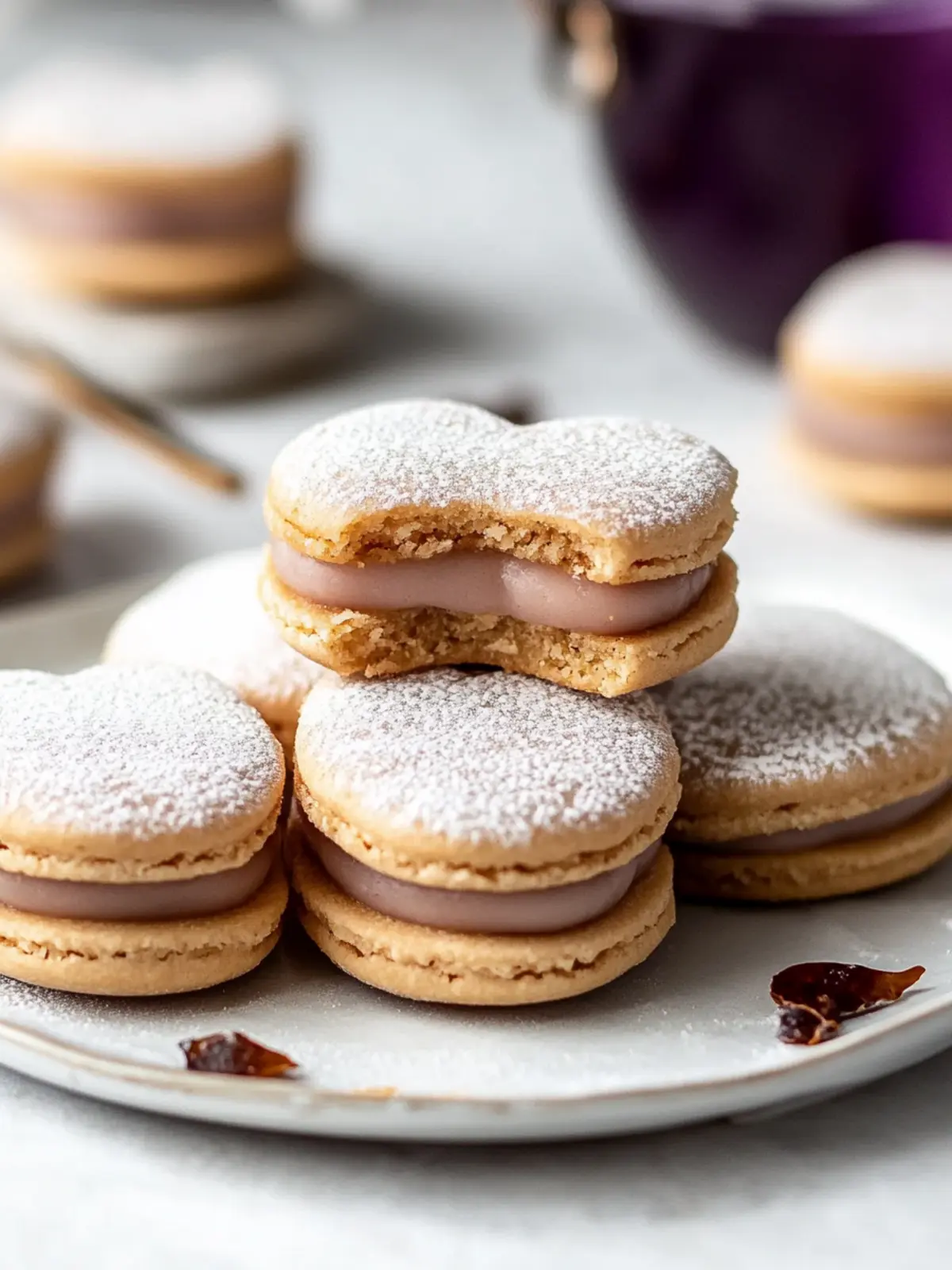 Heart Shaped Taro Alfajores Cookies Recipe for Sweet Moments 4 Heart Shaped Taro Alfajores Cookies Recipe