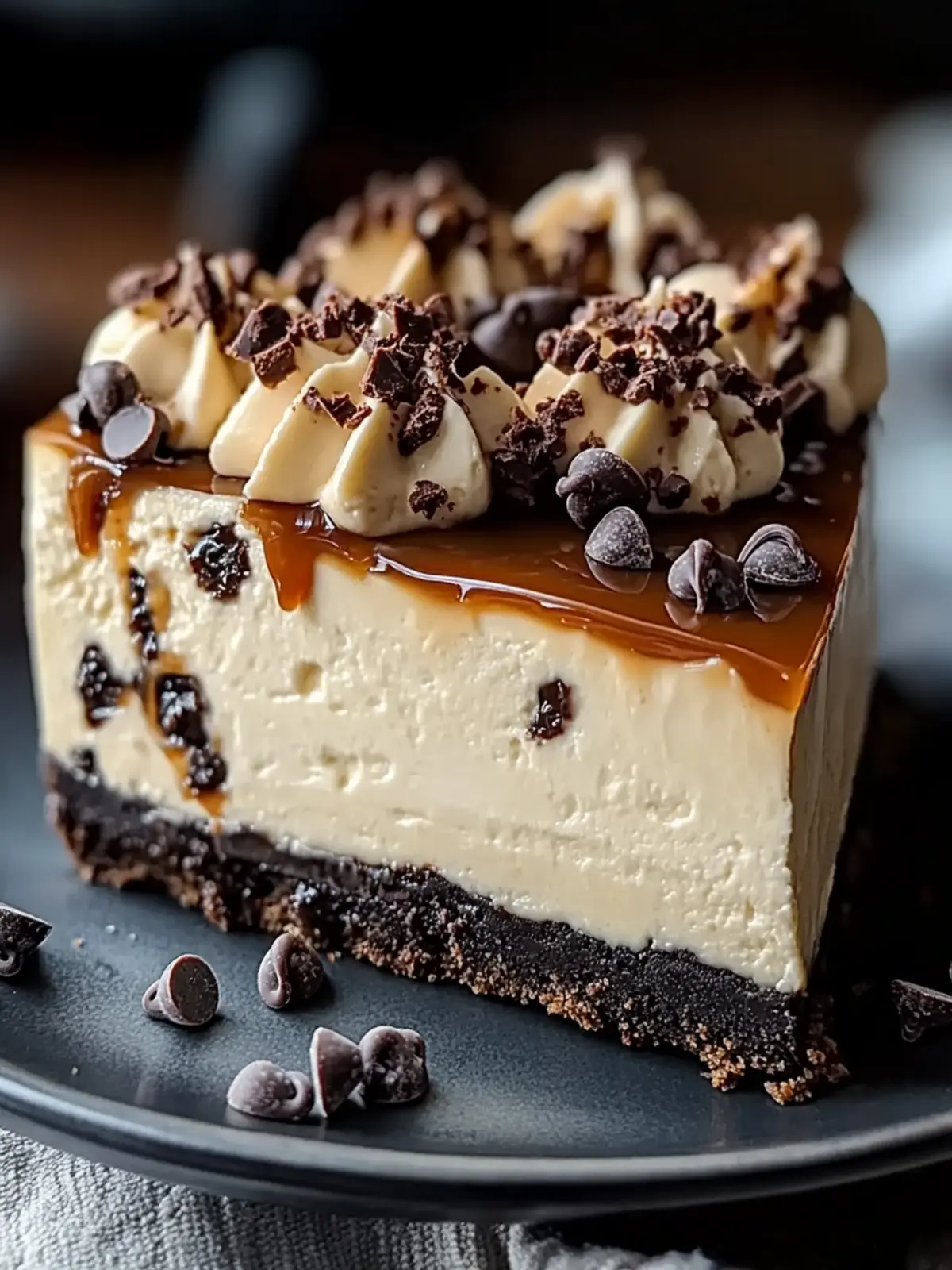 Decadent Salted Caramel Chocolate Chip Cheesecake Bliss 2 Salted Caramel Chocolate Chip Cheesecake