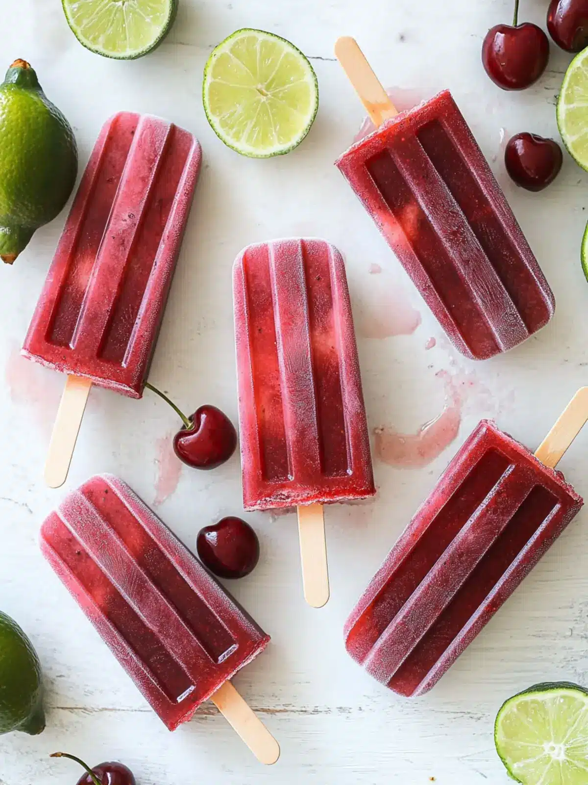 Refreshing Cherry Lime Ice Pops: A 4-Ingredient Delight 3 Cherry Lime Ice Pops