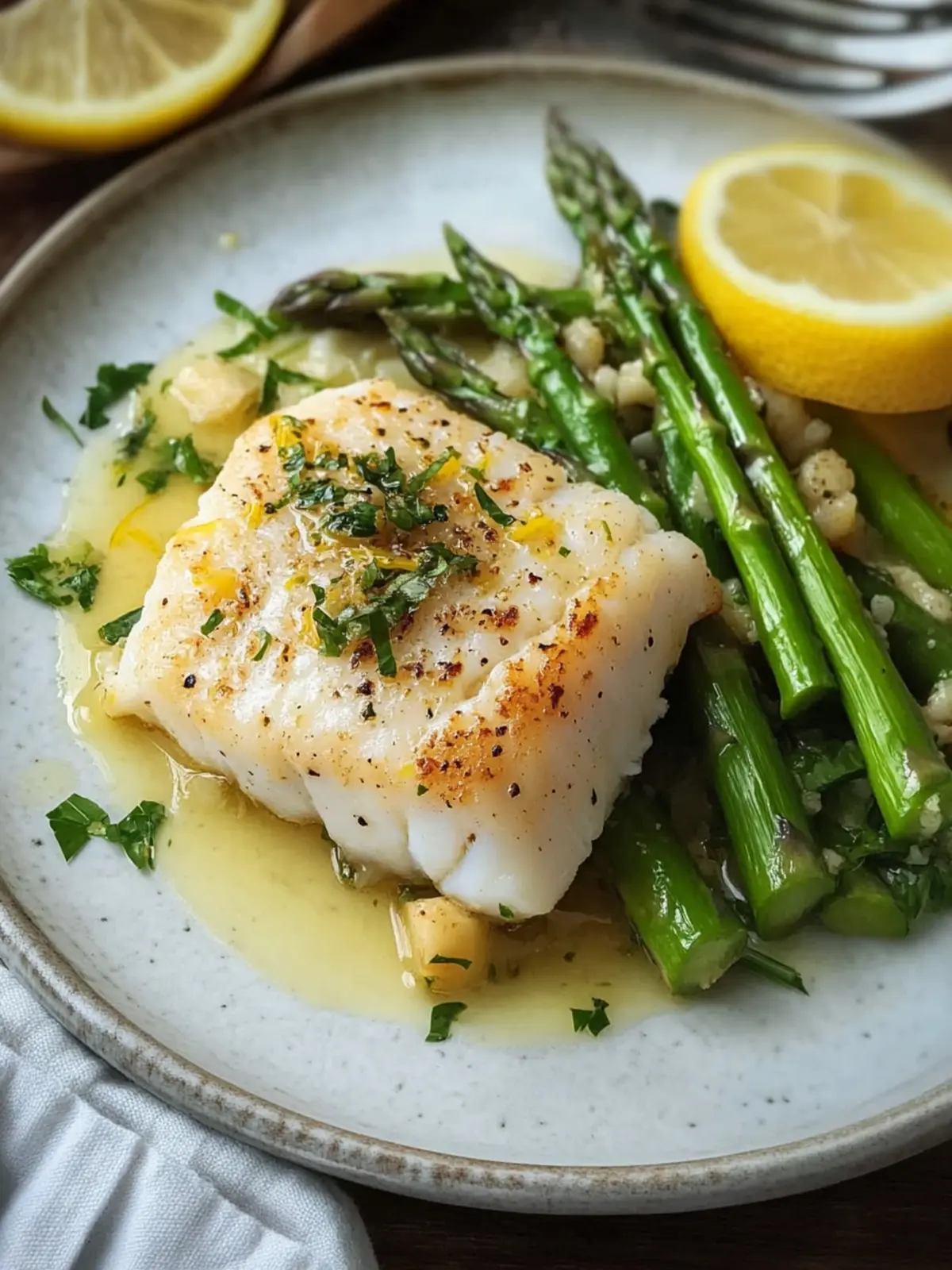 Lemon Butter Cod with Toasted Asparagus Salad for a Quick Win 3 Lemon Butter Cod with Toasted Asparagus Salad