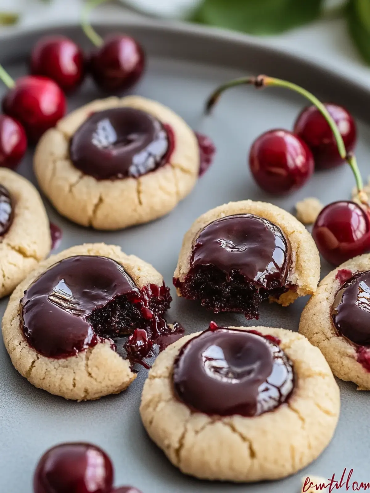 Irresistible Cherry Thumbprint Cookies with Fudge Icing Feast 2 Cherry Thumbprint Cookies with Fudge Icing