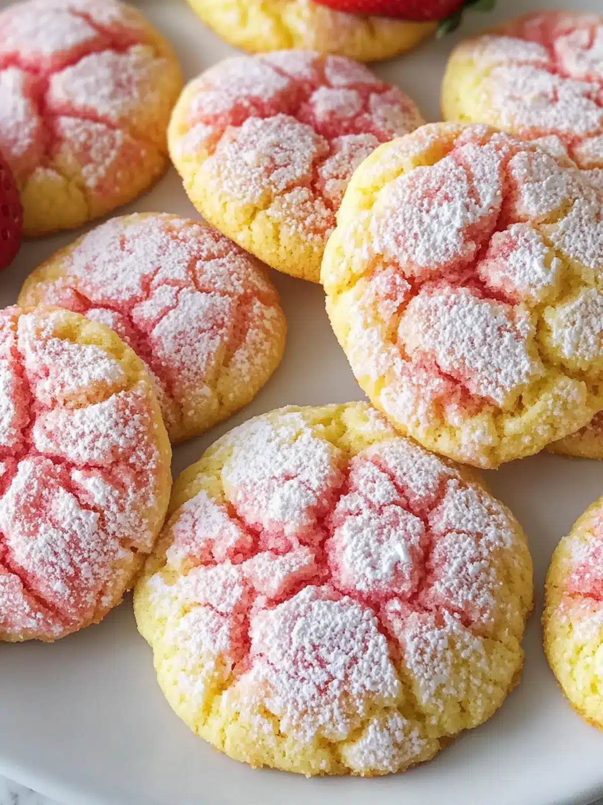 Delicious Strawberry Lemonade Crinkle Cookies for Summer Joy 2 Strawberry Lemonade Crinkle Cookies