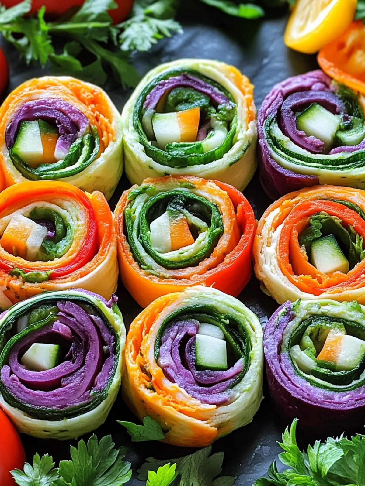 Rainbow Veggie Pinwheels Fresh Colorful Delight for Every Bite 2 Rainbow Veggie Pinwheels Fresh and Colorful Delight