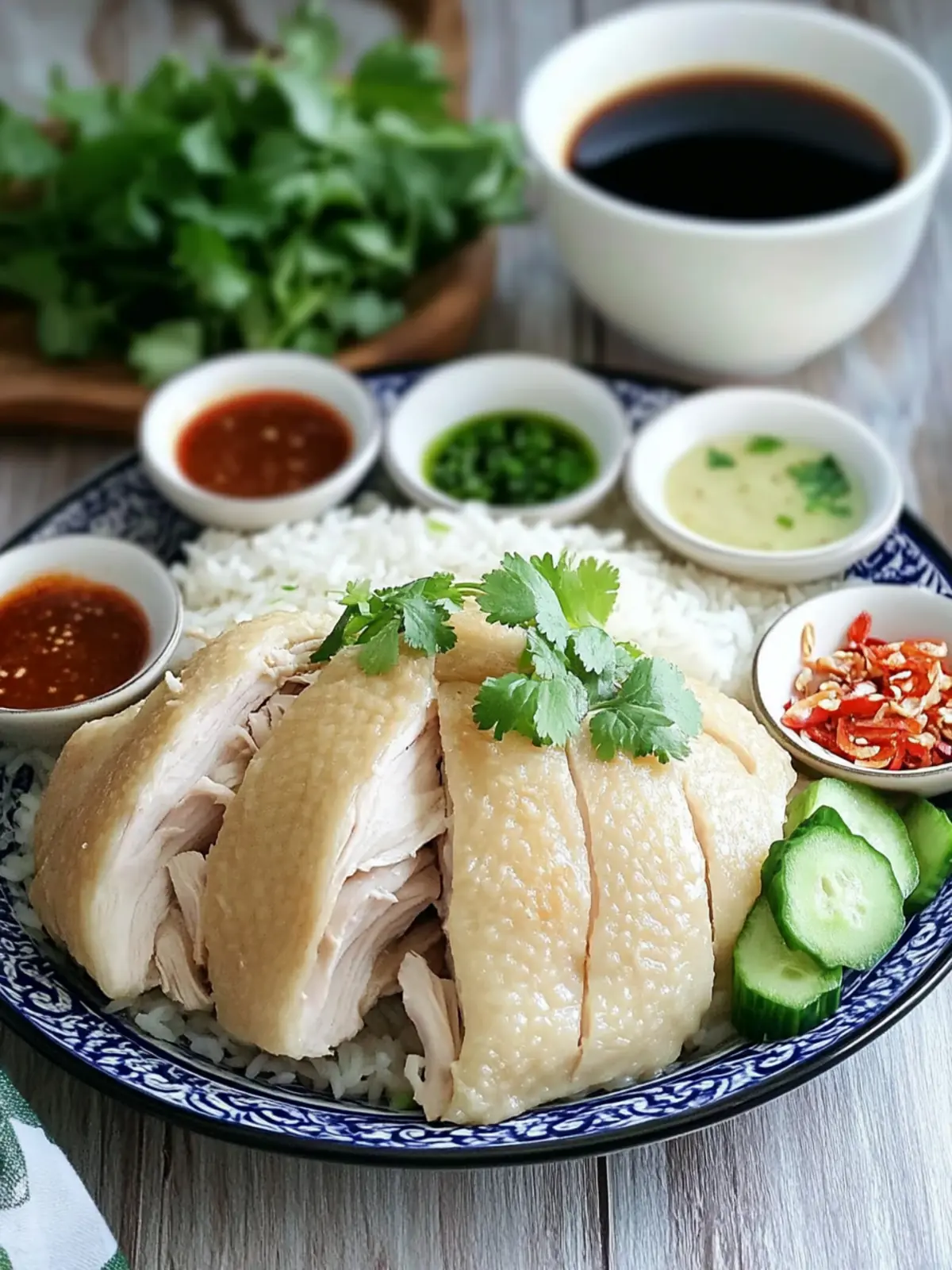 Hainanese Chicken Rice with 3 Dipping Sauces Made Easy 4 Hainanese Chicken Rice with 3 dipping sauces