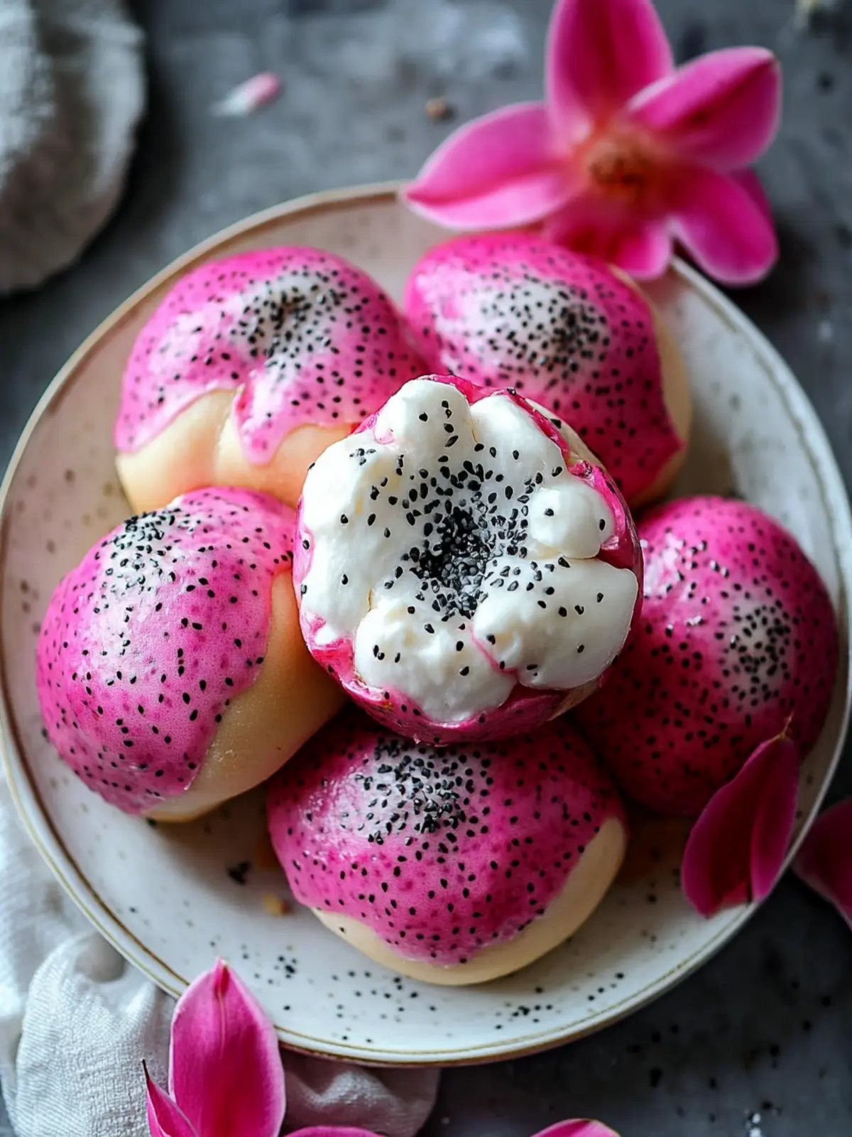 Fluffy Dragon Fruit Cream Buns for Your Tropical Dessert Fix 3 Fluffy Dragon Fruit Cream Buns