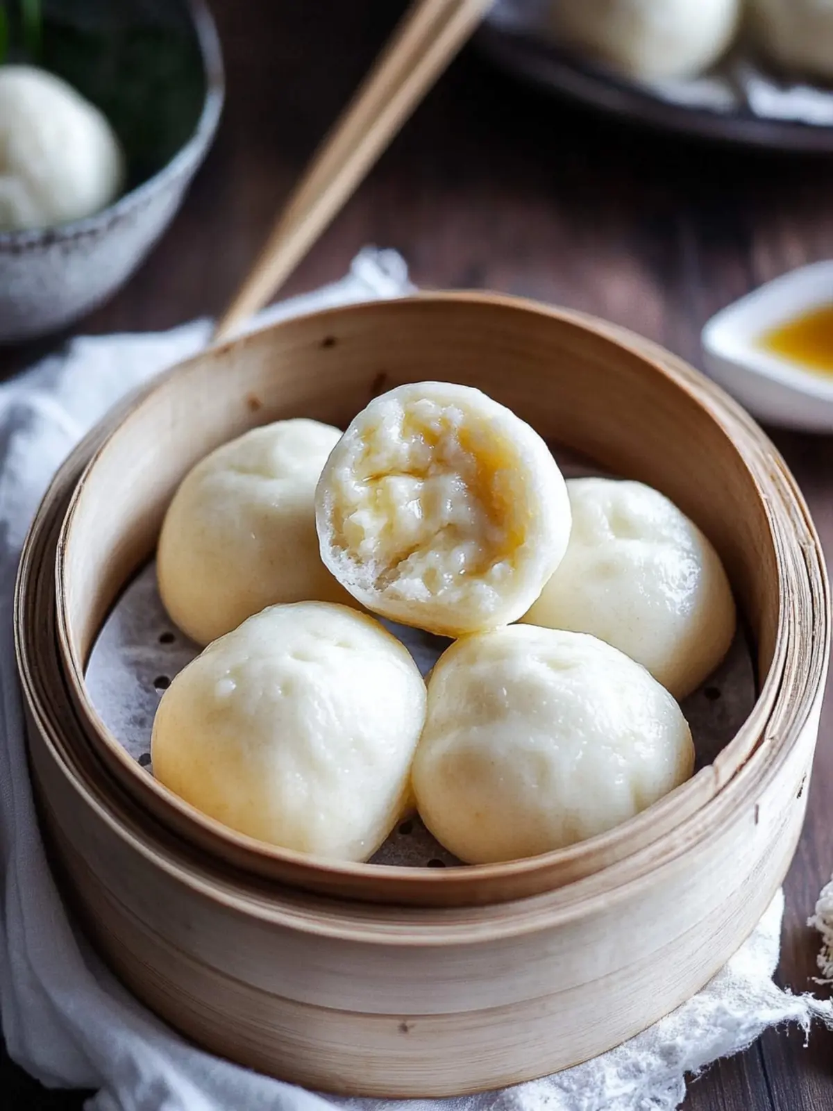 Perfectly Fluffy Dim Sum Steamed Custard Buns (Nai Wong Bao) 4 Dim Sum Steamed Custard Buns (nai wong bao)