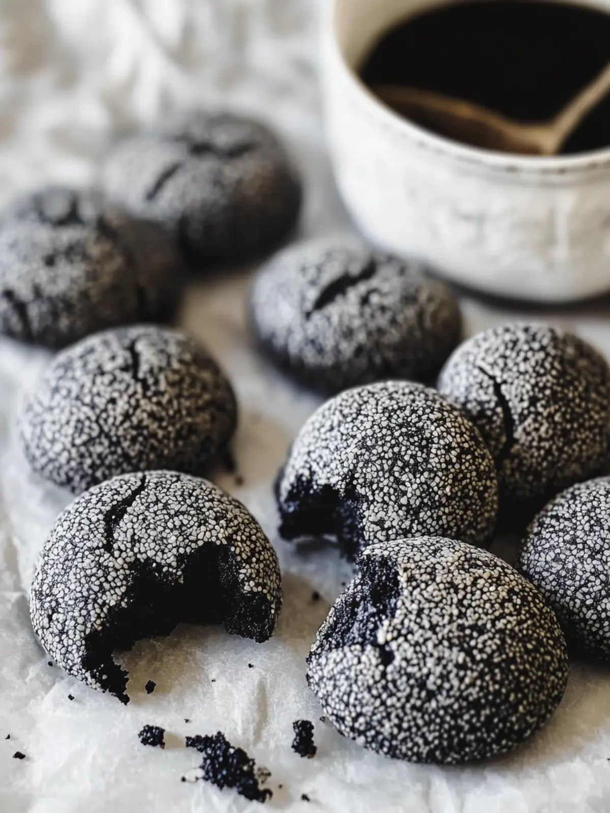 Deliciously Chewy Black Sesame Mochi Cookies (Gluten Free) 4 Black Sesame Mochi Cookies (Gluten Free)