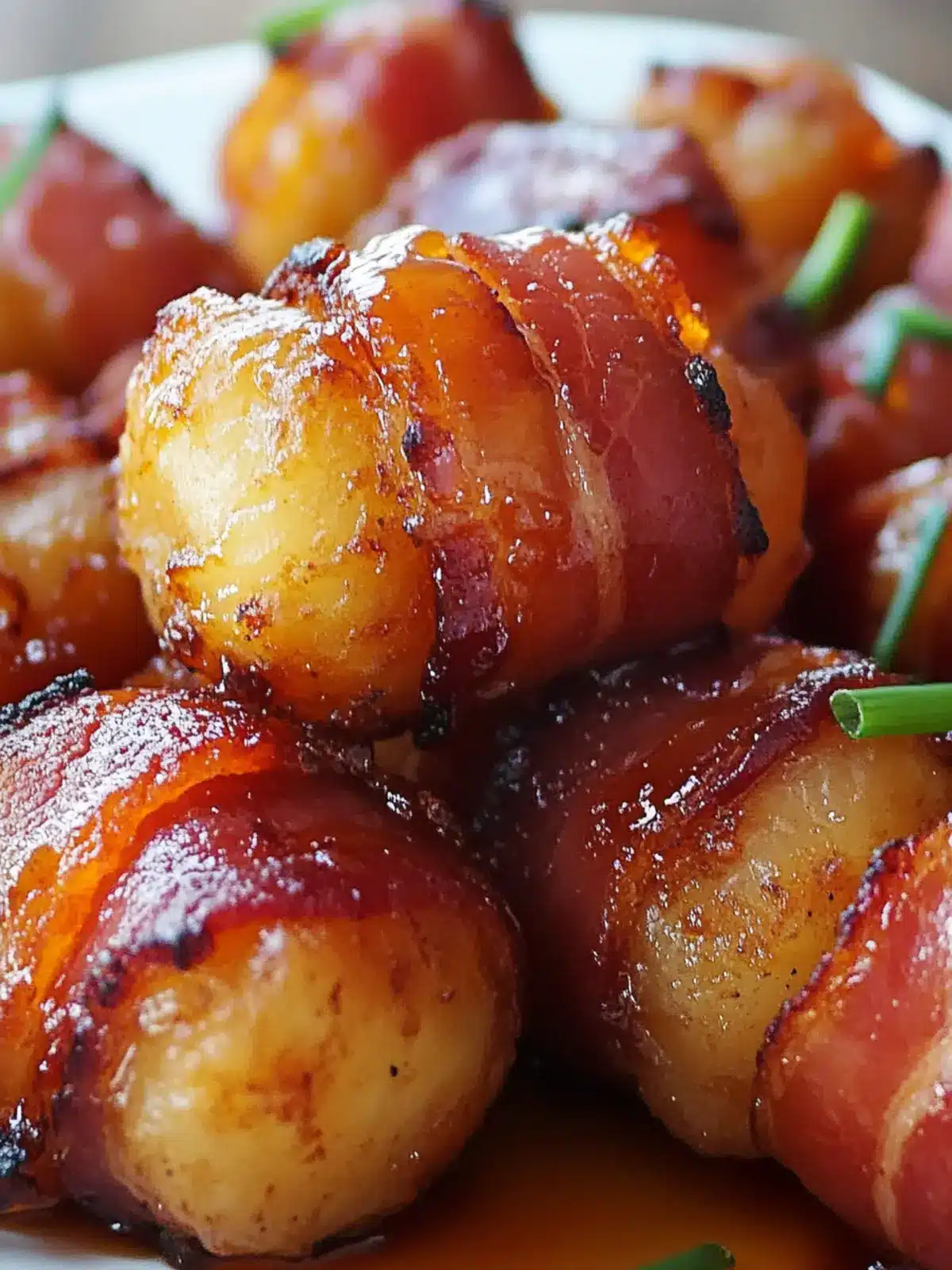 Bacon-Wrapped Tater Tots With Sriracha Honey Glaze Bliss 4 Bacon-Wrapped Tater Tots With Sriracha Honey Glaze