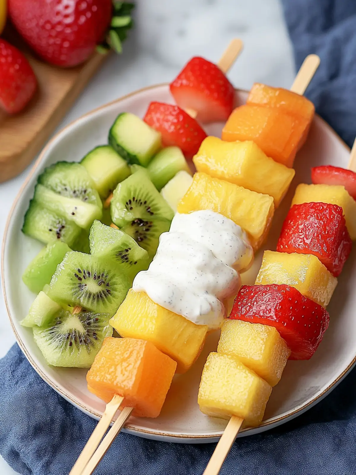Easy Fruit Kabobs With Creamy Yogurt Dip for Summer Fun 4 Easy Fruit Kabobs With Creamy Yogurt Dip