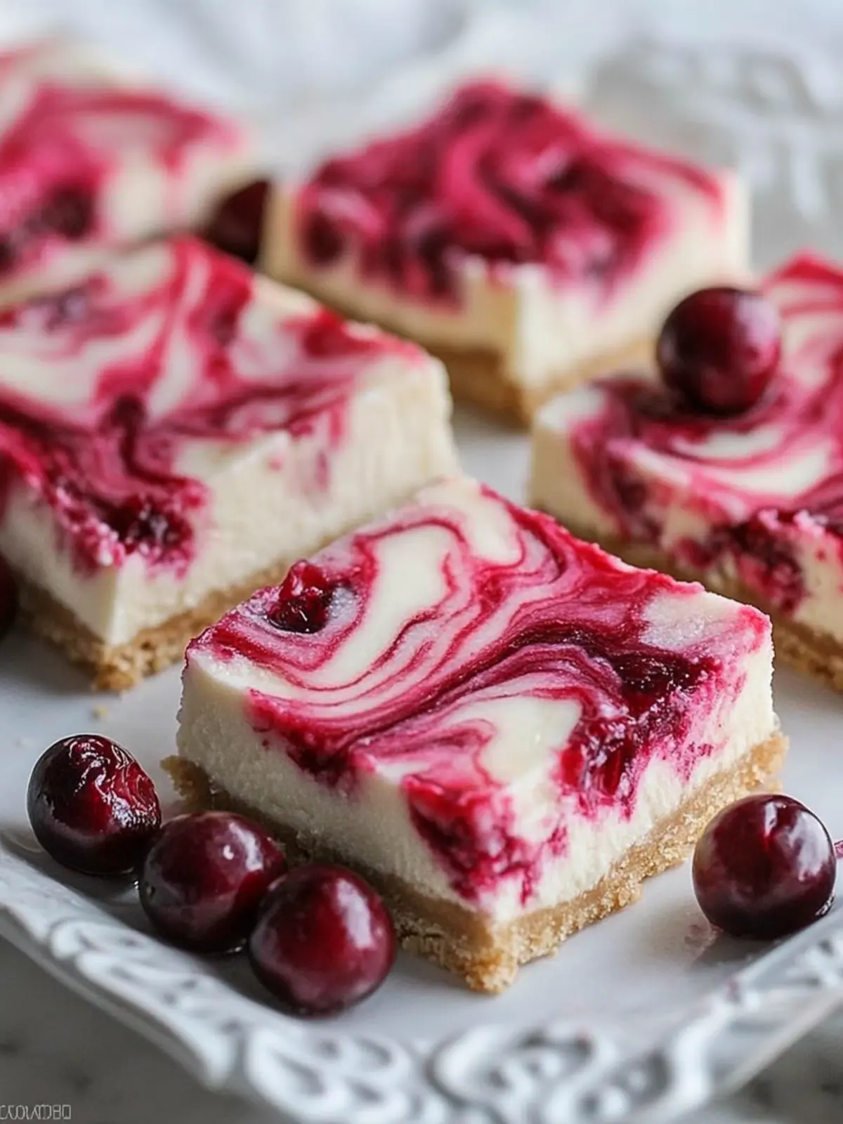 Delicious Cranberry Swirl Cheesecake Squares for Guilt-Free Indulgence 4 Cranberry Swirl Cheesecake Squares