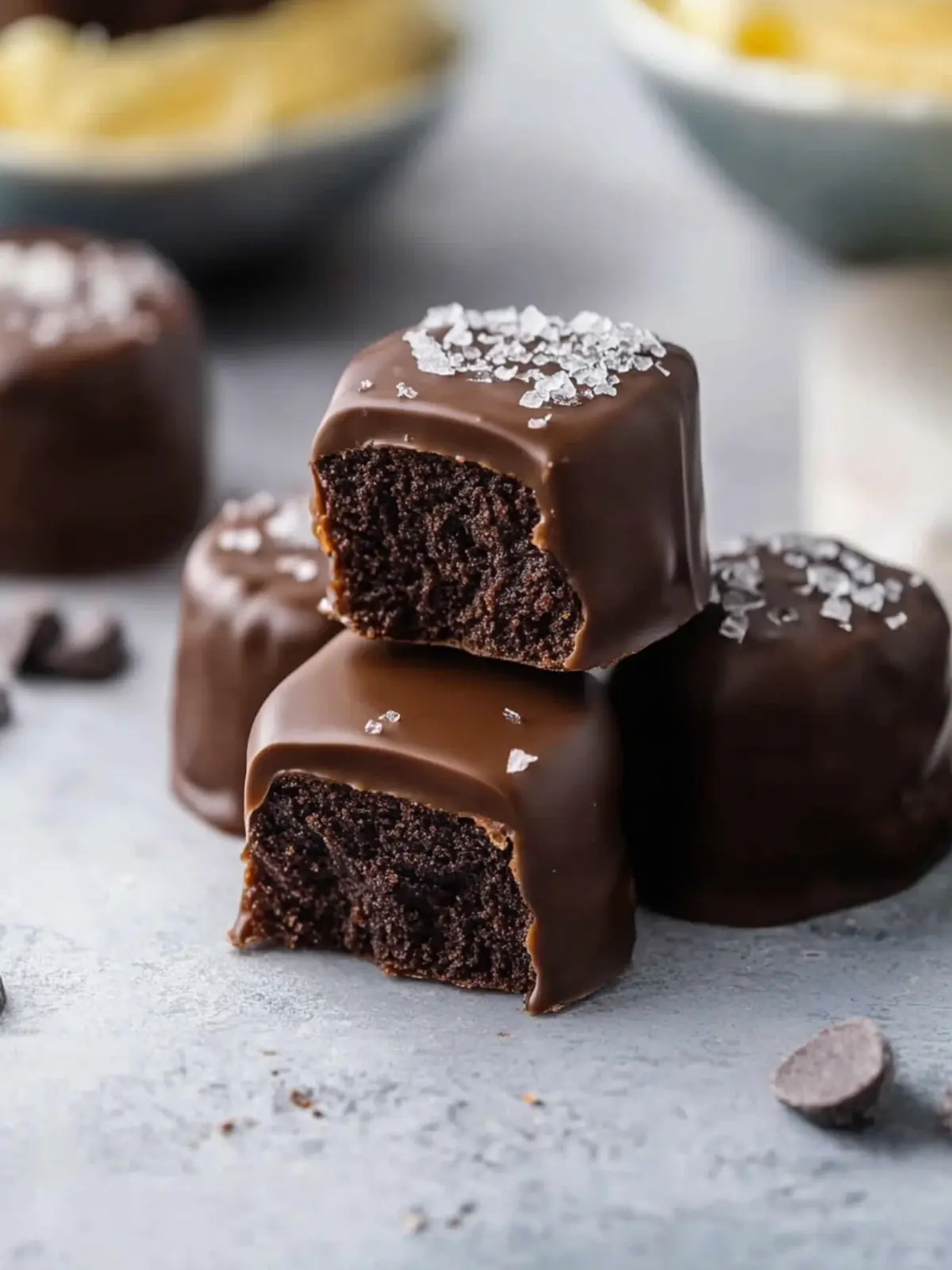 Decadent Chocolate Salted Caramel Fondant Fancies You ll Love 2 Chocolate Salted Caramel Fondant Fancies