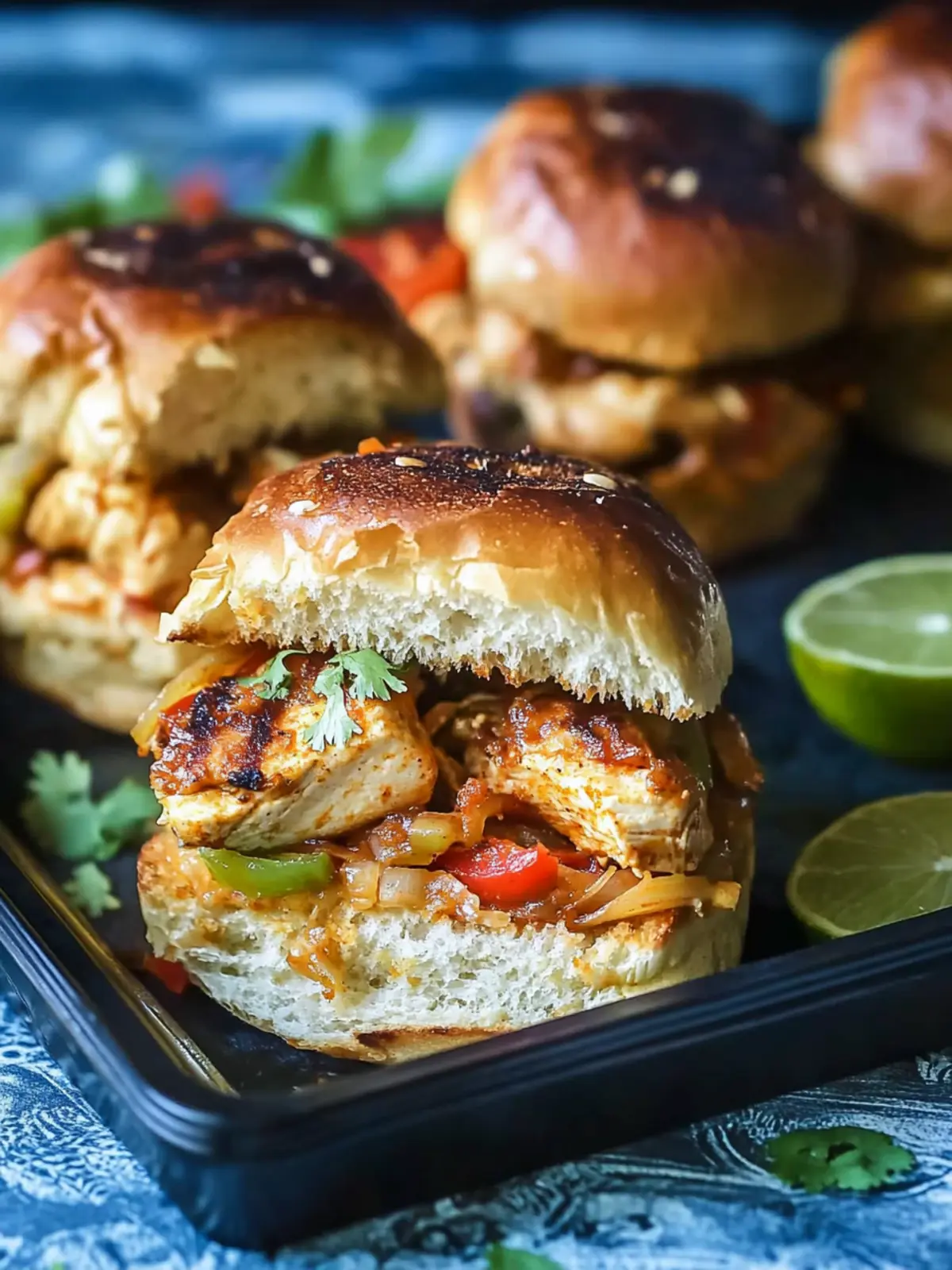Chipotle Lime Chicken Fajita Sliders for Your Next Game Night 2 Chipotle Lime Chicken Fajita Sliders