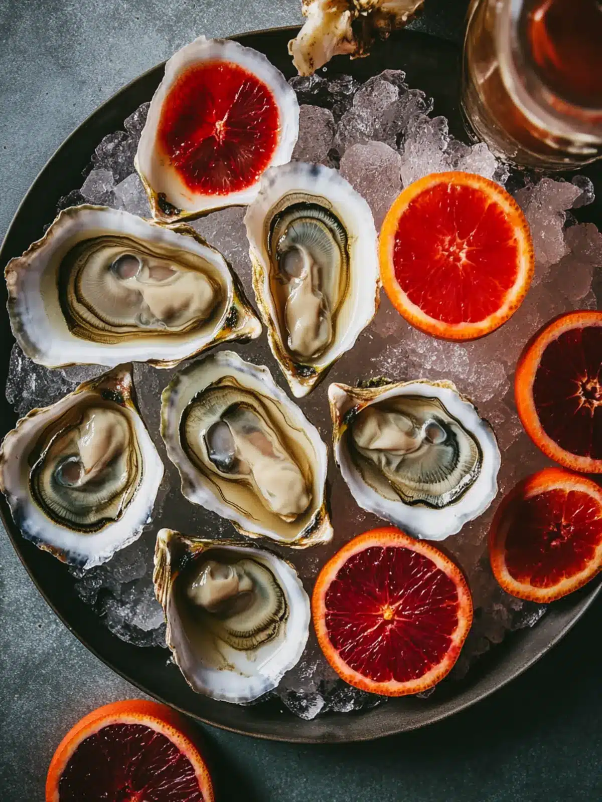 Fresh Oysters with Champagne Blood Orange Mignonette Magic 3 Fresh Oysters with Simple Champagne and Blood Orange Mignonette
