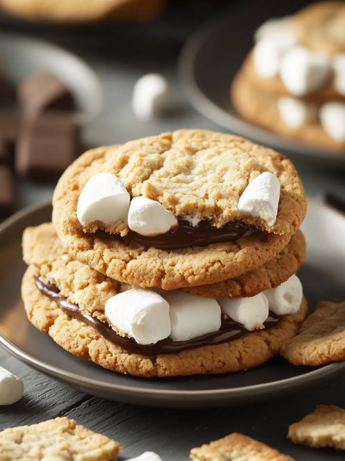 Toasted Marshmallow S mores Cookies That Whisk You Away! 4 Toasted Marshmallow S mores Cookies