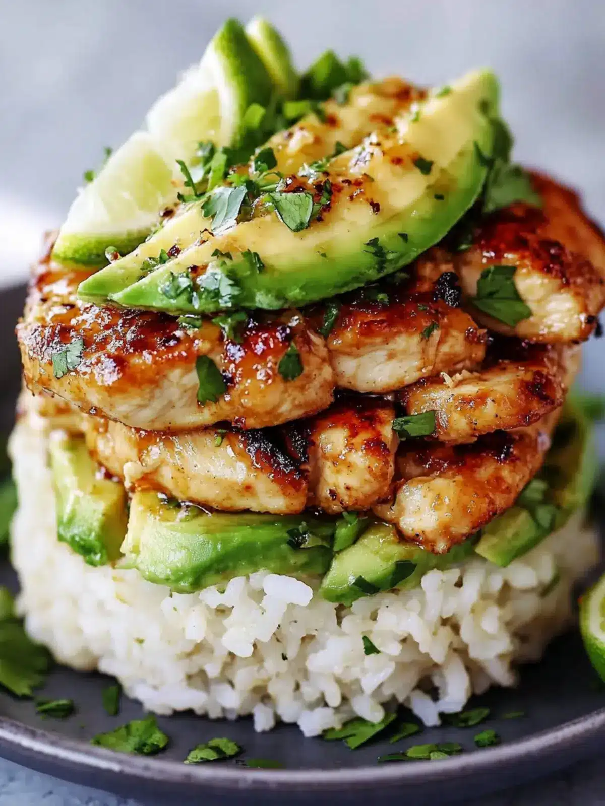 Delicious Honey Lime Chicken & Avocado Rice Stack Recipe 4 Honey Lime Chicken & Avocado Rice Stack