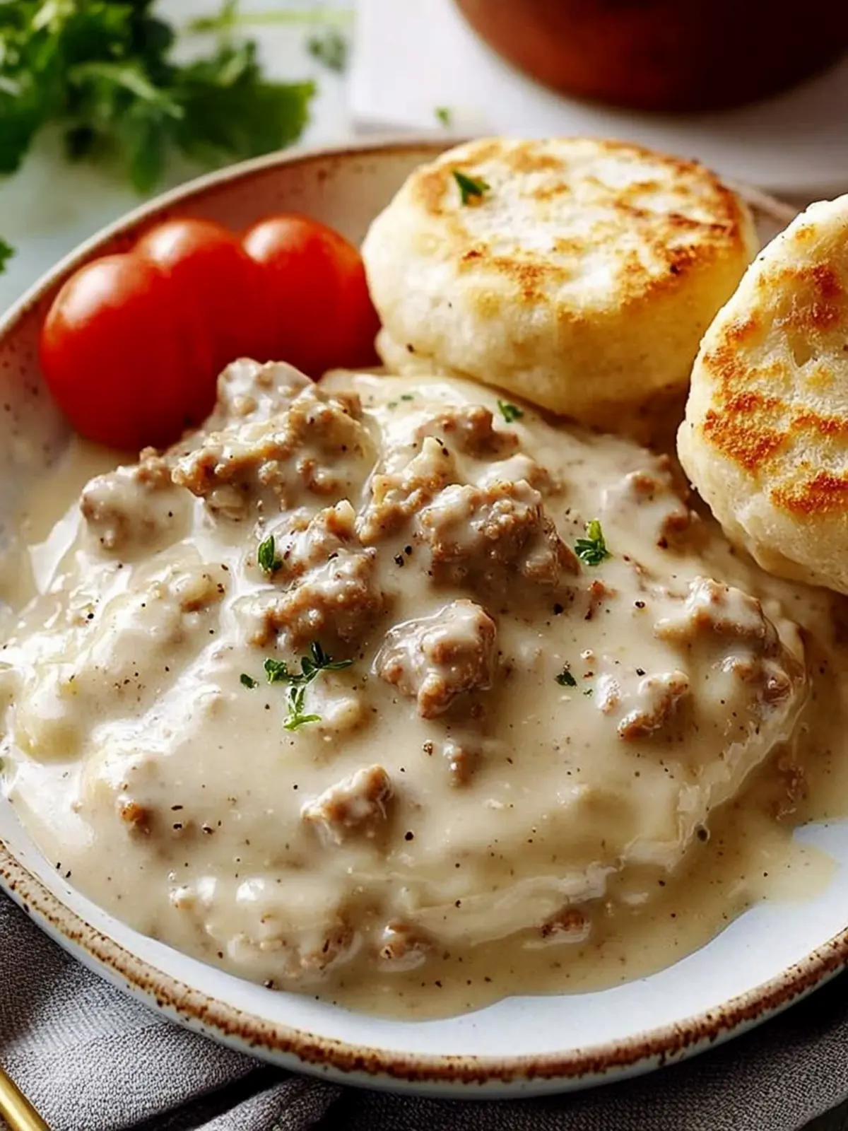 Savor Quick & Easy Sausage Gravy Over Warm Biscuits Today 2 Quick & Easy Sausage Gravy
