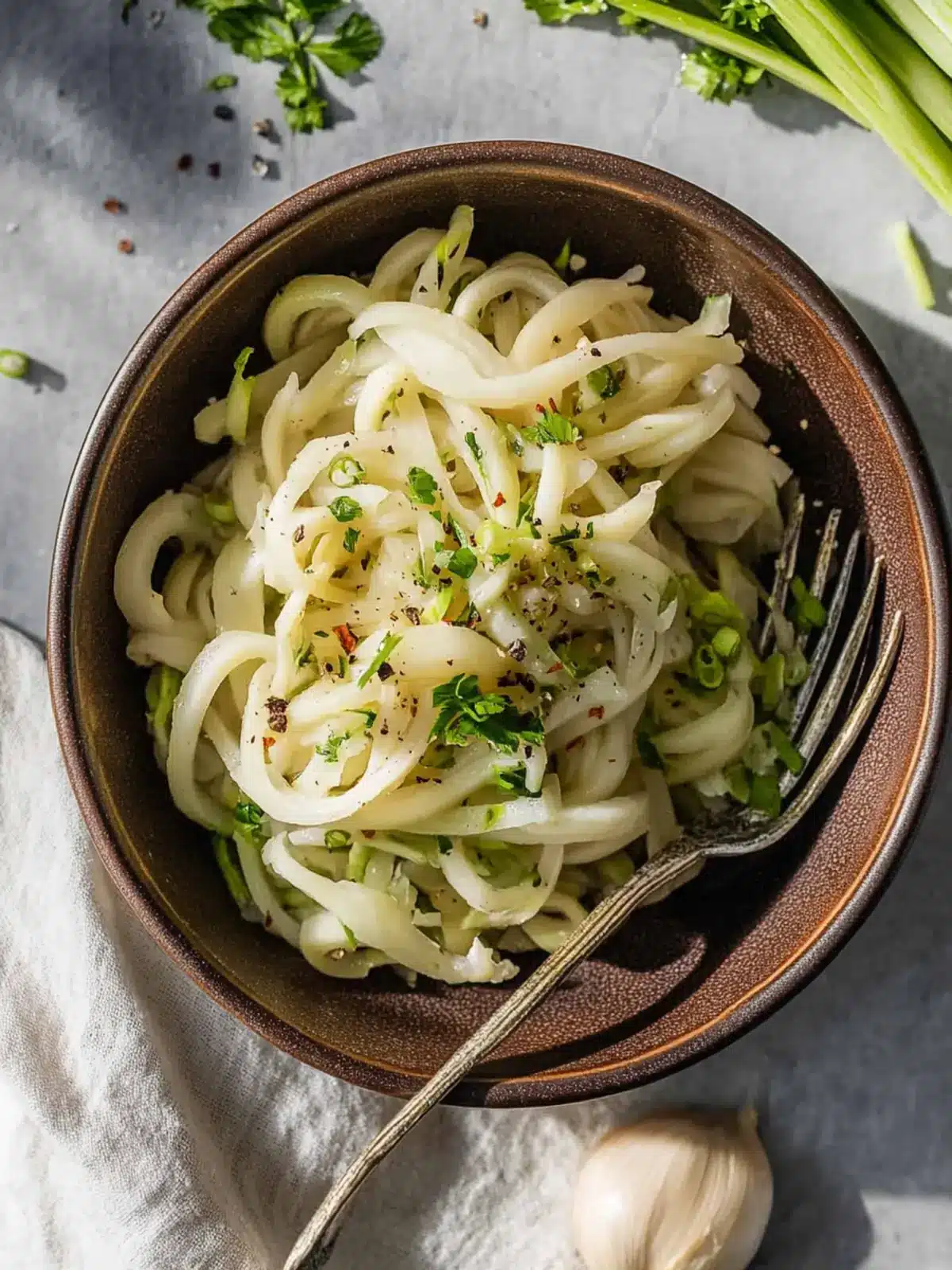 Irresistible Kohlrabi Noodles Tossed in Garlic & Parmesan Magic 2 Kohlrabi Noodles