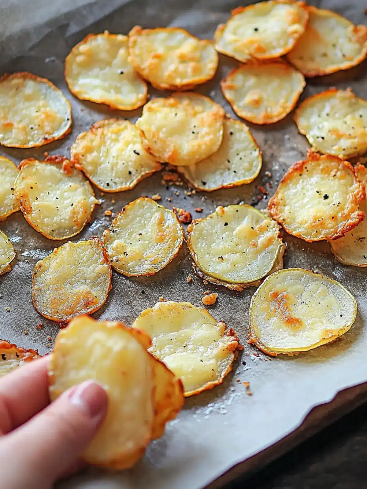 Crispy 2-Ingredient Baked Onion and Cheese Chips in 15 Minutes 2 2-Ingredient Baked Onion And Cheese Chips