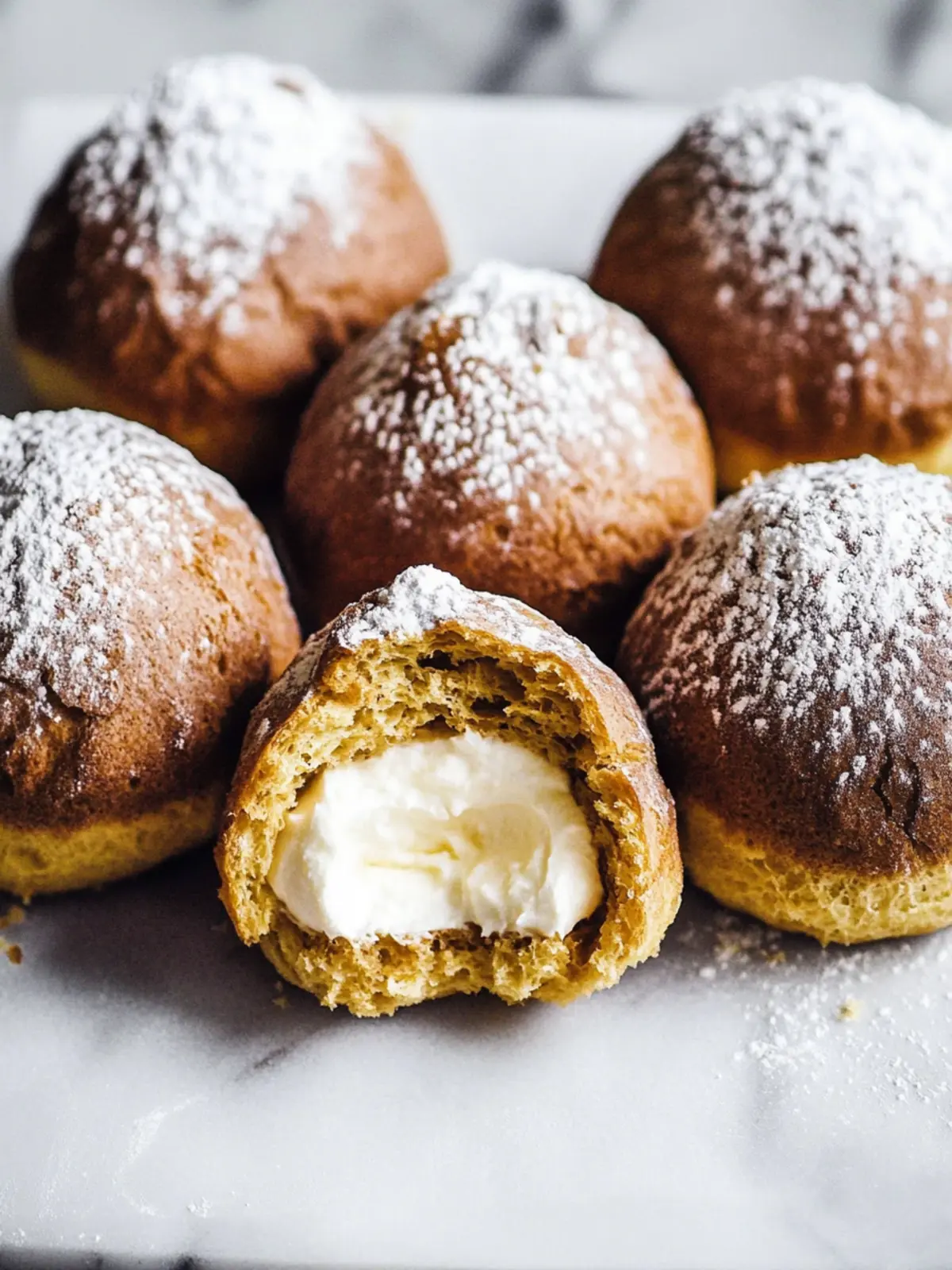 Hojicha Cream Puffs: A Toasty Japanese Treat to Savor 2 Hojicha Cream Puffs (Choux au Craqelin)