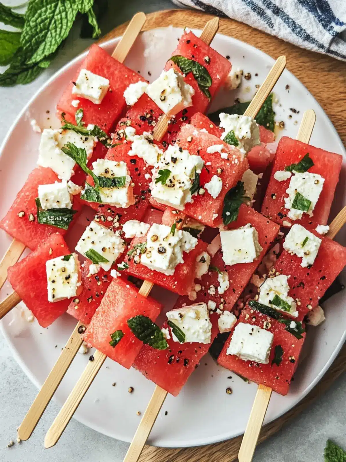 Delicious Watermelon Feta Skewers for a Refreshing Party Treat 3 Watermelon Feta Skewers