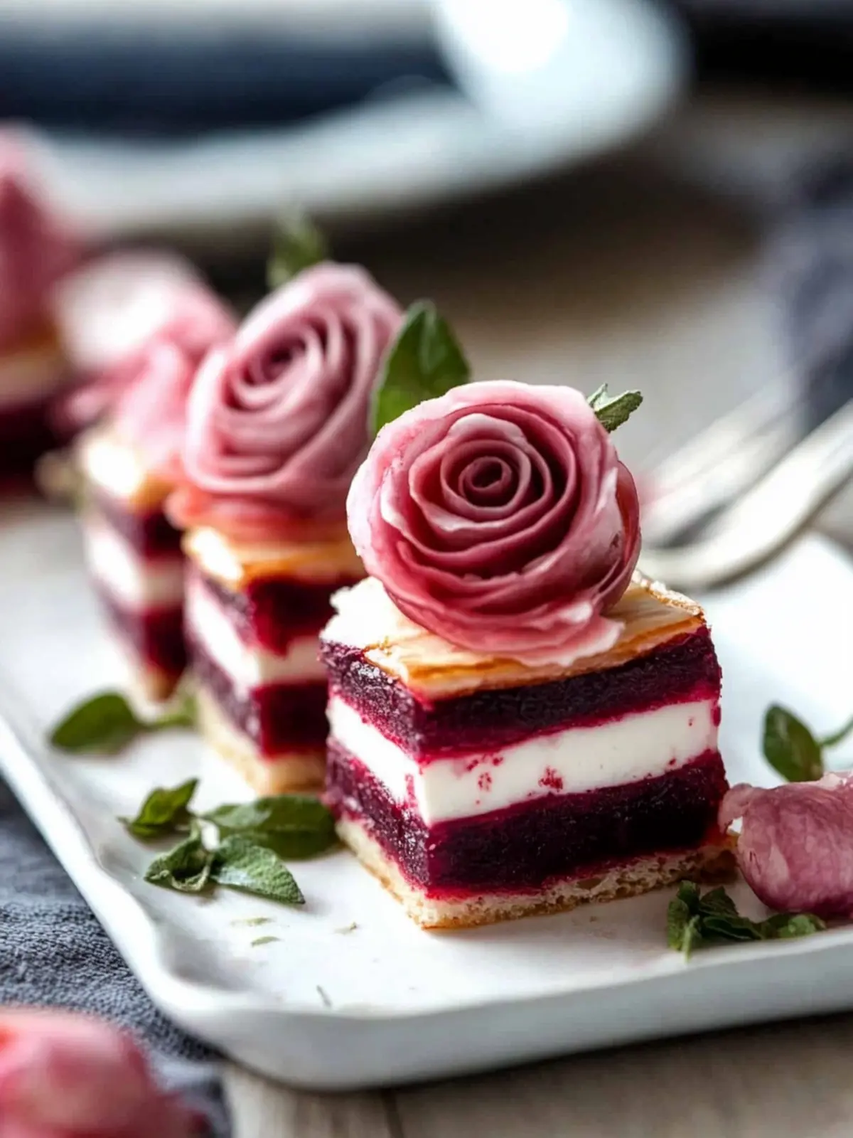 Elevate Your Appetizer Game: Beet Napoleons with Prosciutto Roses 4 Beet Napoleons with Prosciutto Roses