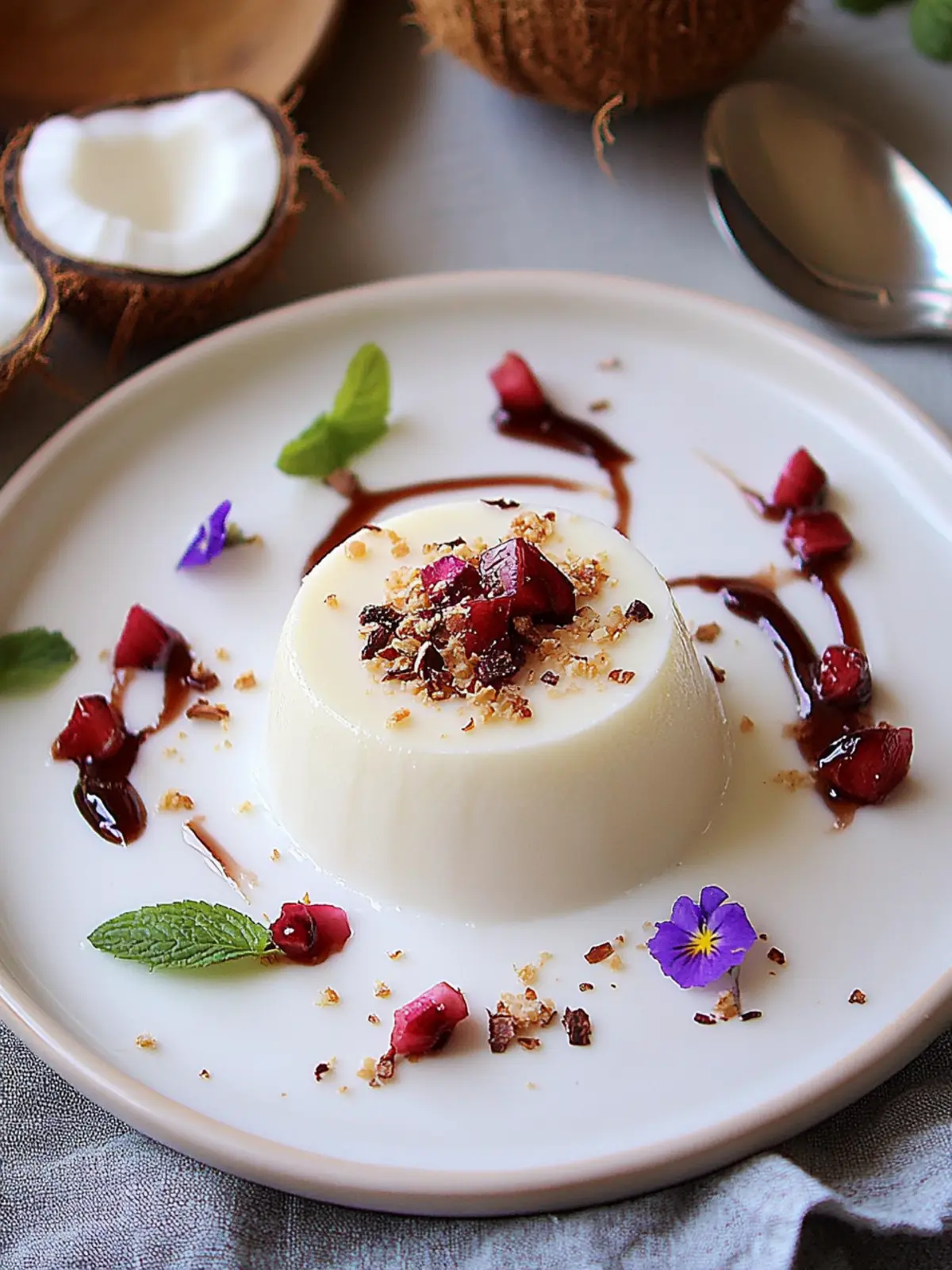 Luscious Coconut Panna Cotta with Berry Bliss Sauce 2 Coconut Panna Cotta