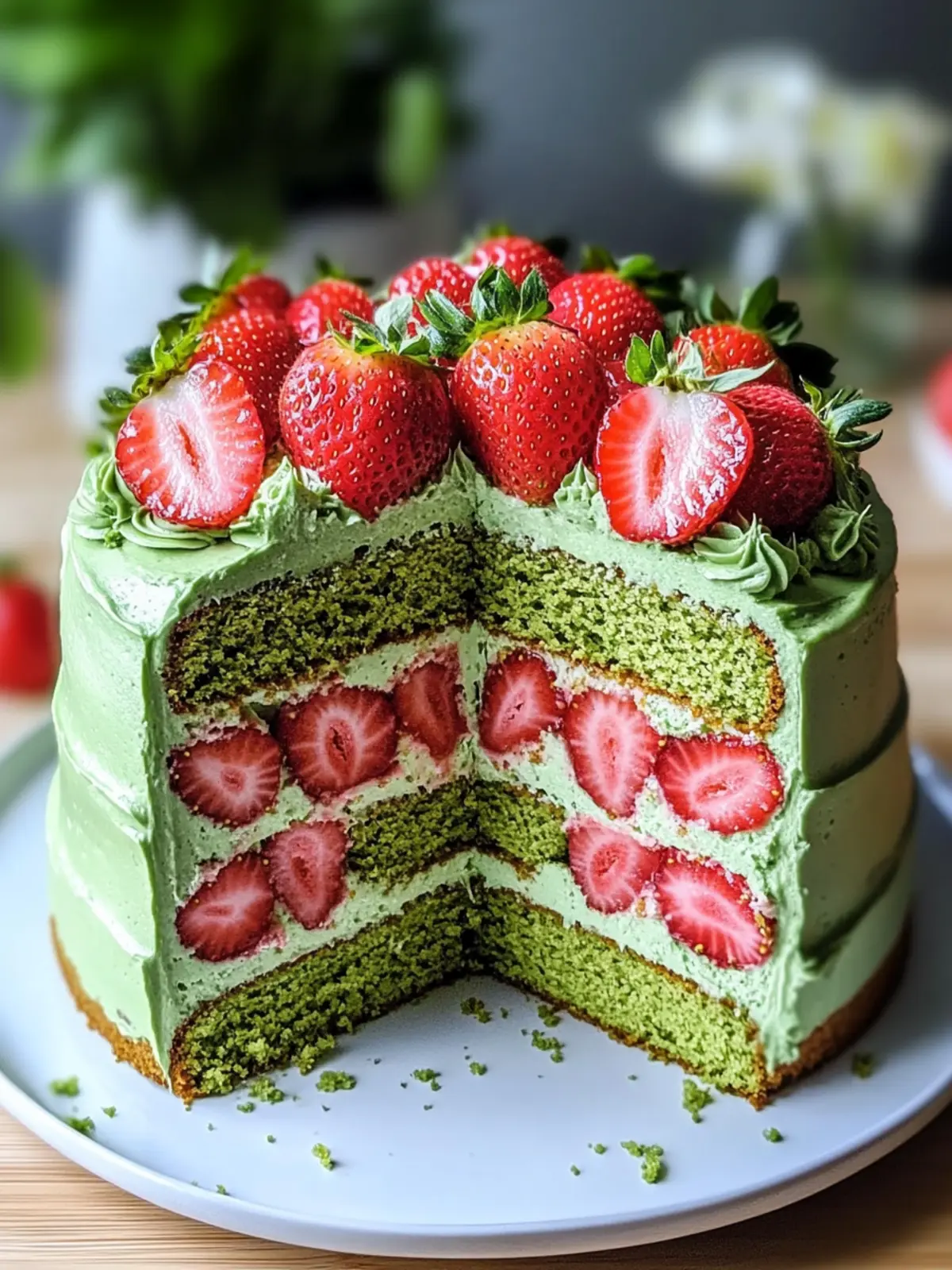 Delicious Strawberry Matcha Cake: A Flavorful Spring Treat 2 Strawberry Matcha Cake